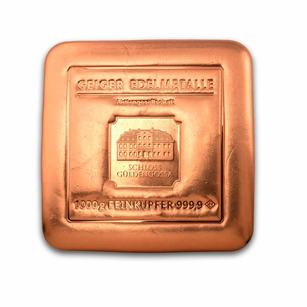 Collezione di lingotti in rame, alluminio e ottone (Cu bar 1kg)