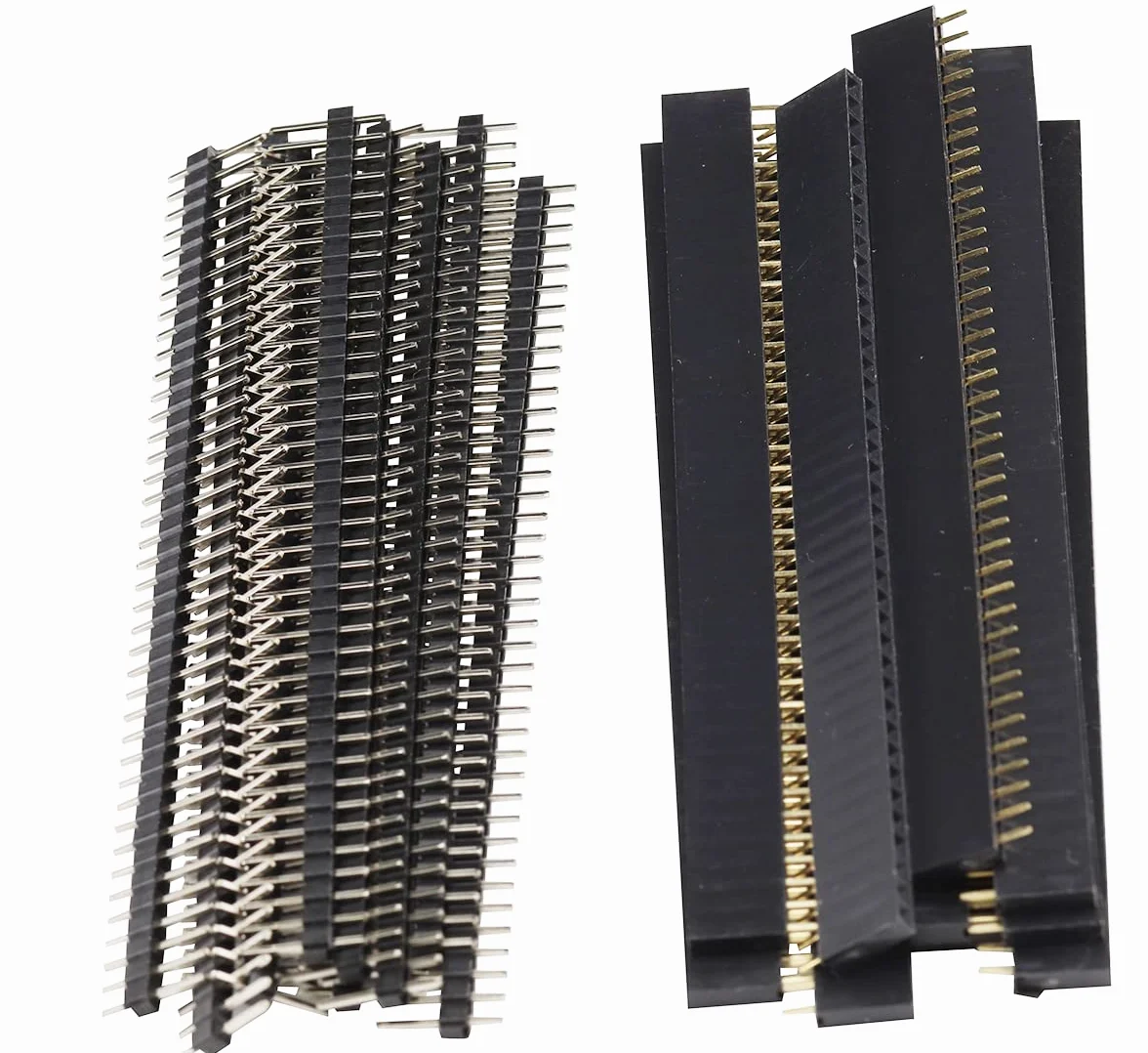 40PZ 2,54mm Rompere il circuito stampato della scheda PCB Testata maschio e femminile Kit connettore intestazione pin a fila singola per Prototype Shield (20 pz femmina + 20 pz 40 pin maschio)