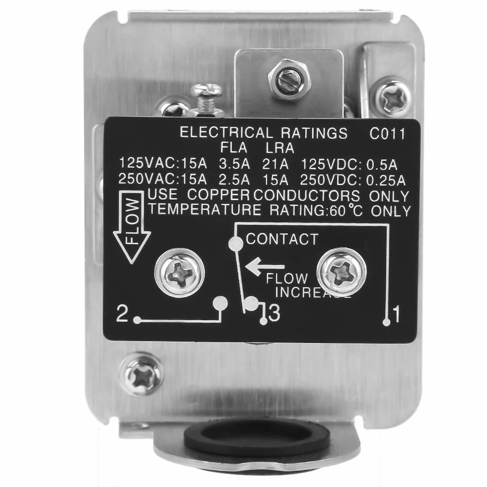 Hyuduo HFS-20 Flussostato dell'acqua in Acciaio Inossidabile 304, Interruttore a Paletta SPDT 3/4, 6-380 V