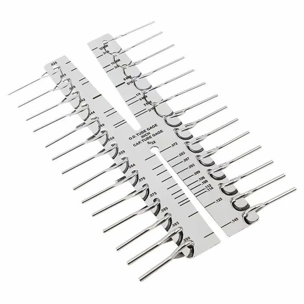 CT1101 - Calibro per tubo capillare in acciaio inox, misura diametri interni ed esterni, metrico e (0,007 mm-12 mm)