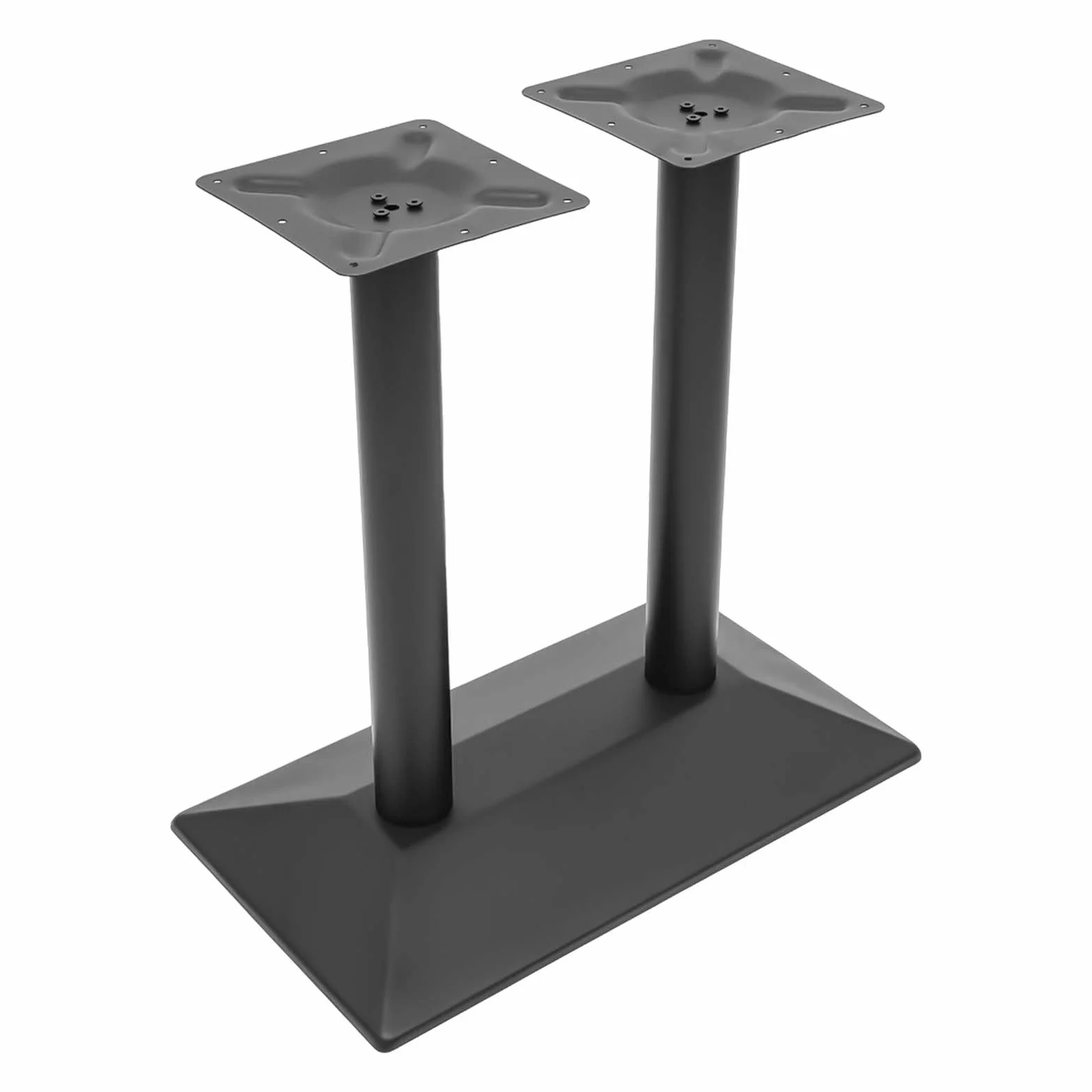 Telaio da tavolo doppio in acciaio da 72 cm – Base da tavolo con 4 viti di livellamento e capacità di carico 800 kg, verniciato a polvere nero (piastra di base 70 x 40 cm) per ristoranti, uffici e