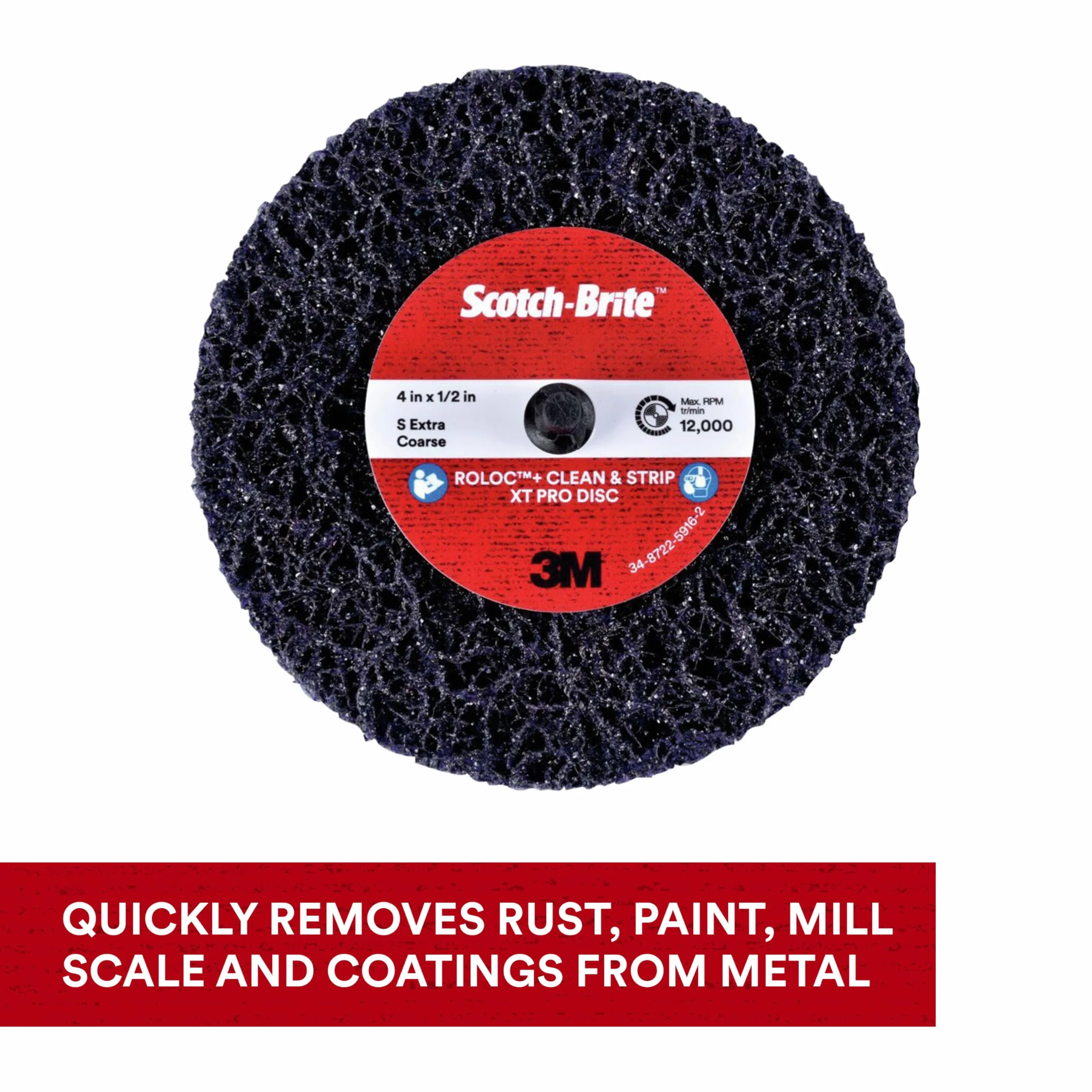scotch-brite ™ Roloc + Clean and strip XT Pro Disc, TR +, 4 in x 1/2 in, S xcs, confezione singola