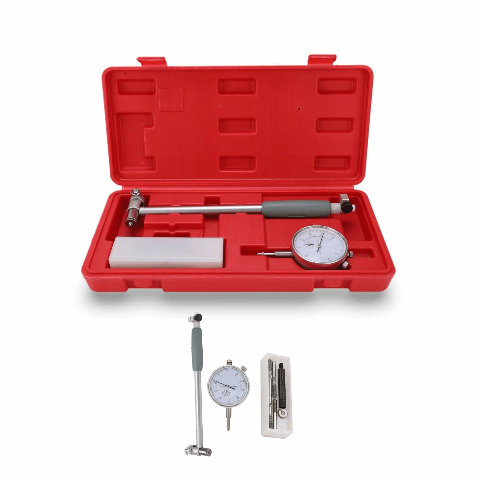 Alesametro a Quadrante, Calibro a Quadrante Indicatore di Alesaggio 50-160 Mm di Diametro, Kit di Strumenti per Cilindro Motore di Misurazione con Elevata Precisione, Testina di Misurazione per Piccol