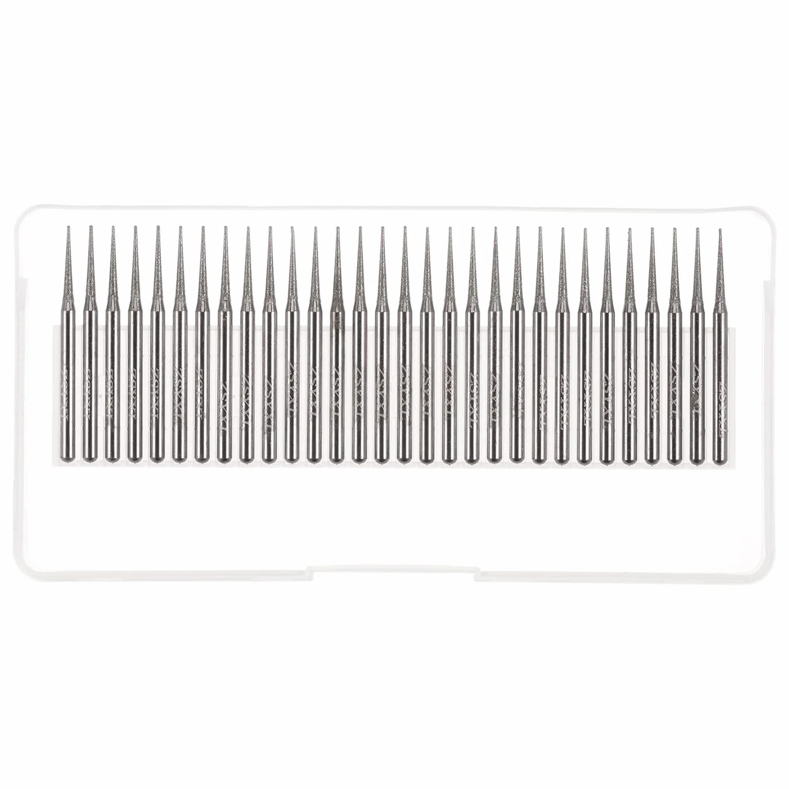 sourcing map 30pcs Diamante Macinazione Frese Intaglio Bit 2mm Tipo A Punta Testa Montato Punto 1/8 Gambo per Strumento Rotante