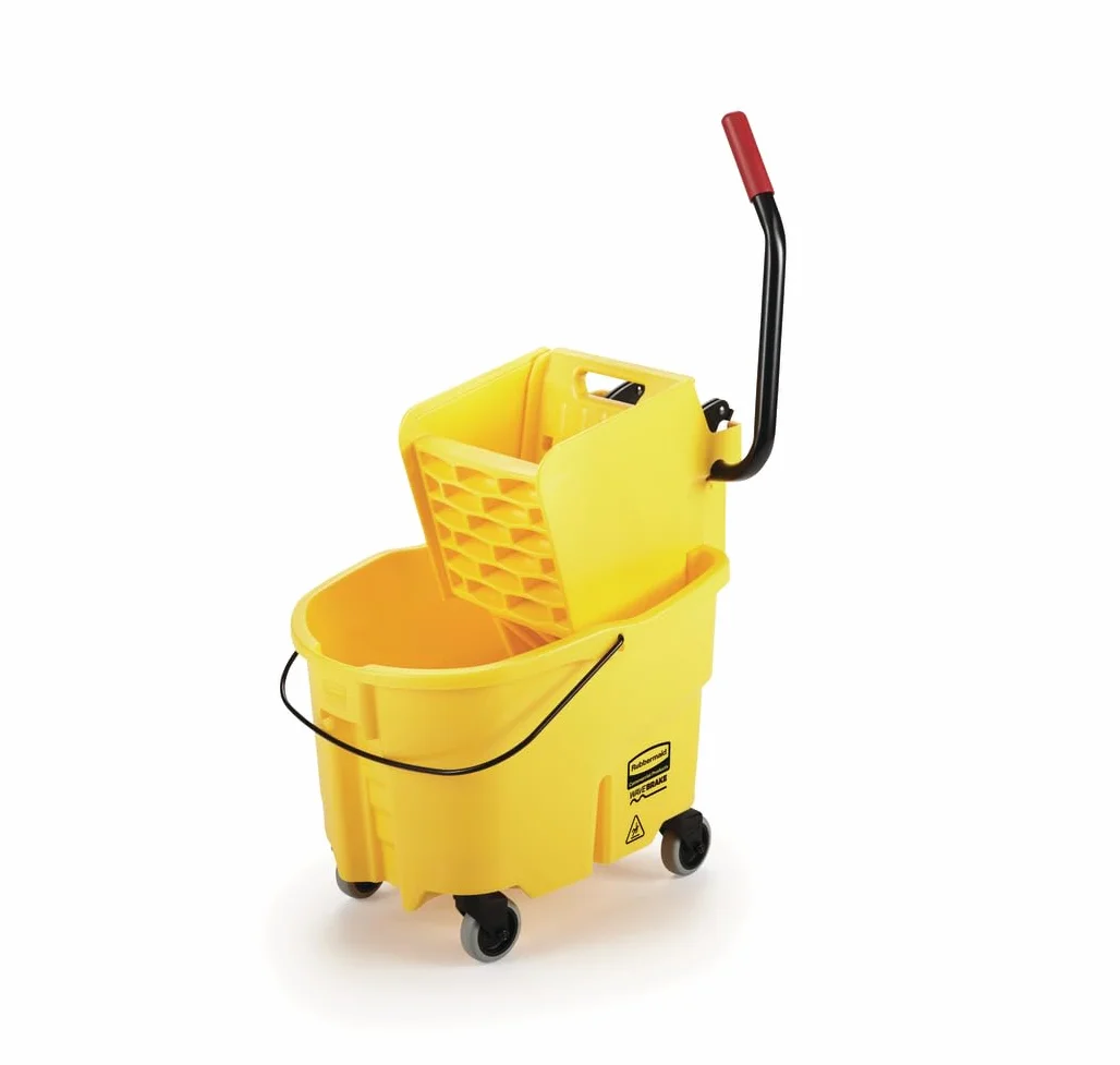 Rubbermaid Commercial WaveBrake - Benna e strizzatore laterale per freni, 26 litri, colore: Giallo (FG748000)