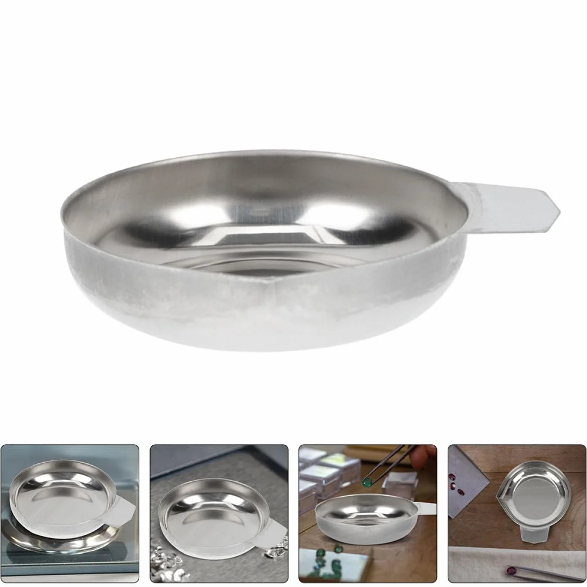 MAGICLULU Vassoio in Acciaio Inox per Bilancia Elettronica per Misurazione Stabile di Piccoli Oggetti e Accessorio per Uso Professionale in Gioielleria