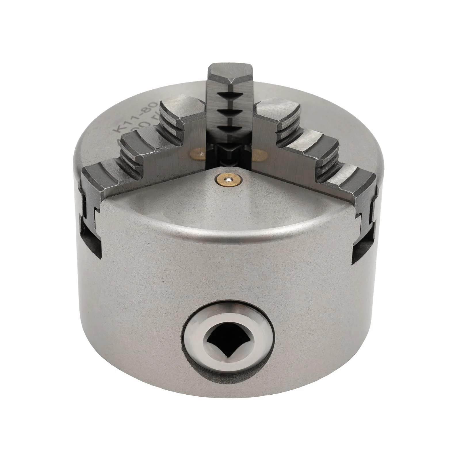 Mandrino di precisione a 3 ganasce per tornio, Mandrino a 3 ganasce per banco tornio, Mandrino per tornio adatto per tornio per lavorazione del legno, Piccola macchina utensile in metallo Ø80mm