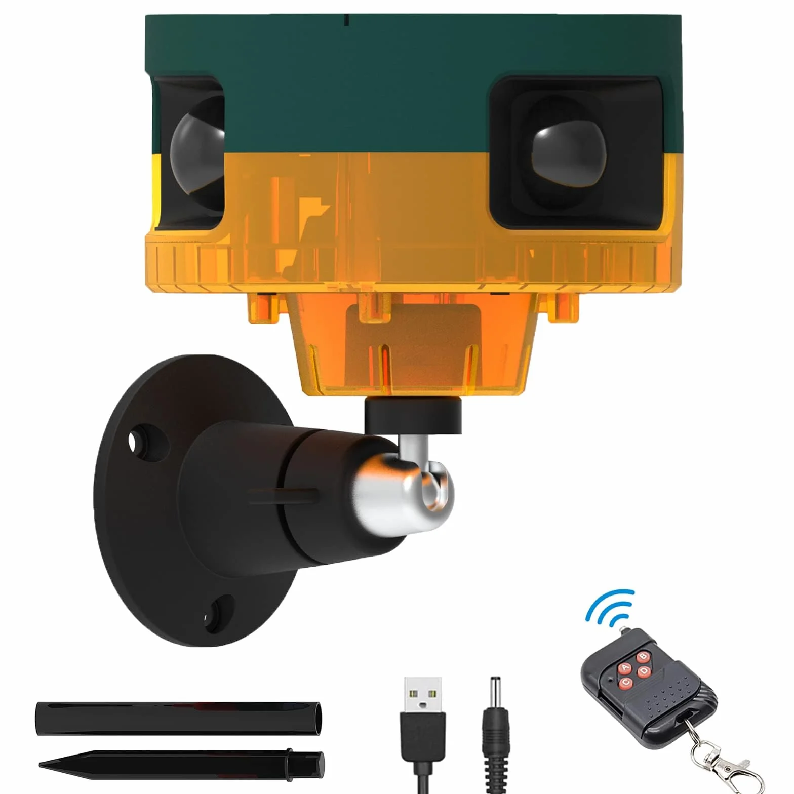 Dissuasore solare per predatori – Rilevatore di movimento a 360° con luce stroboscopica a LED, 13 suoni integrati, sirena potente da 129 dB per casa, fattoria (1)