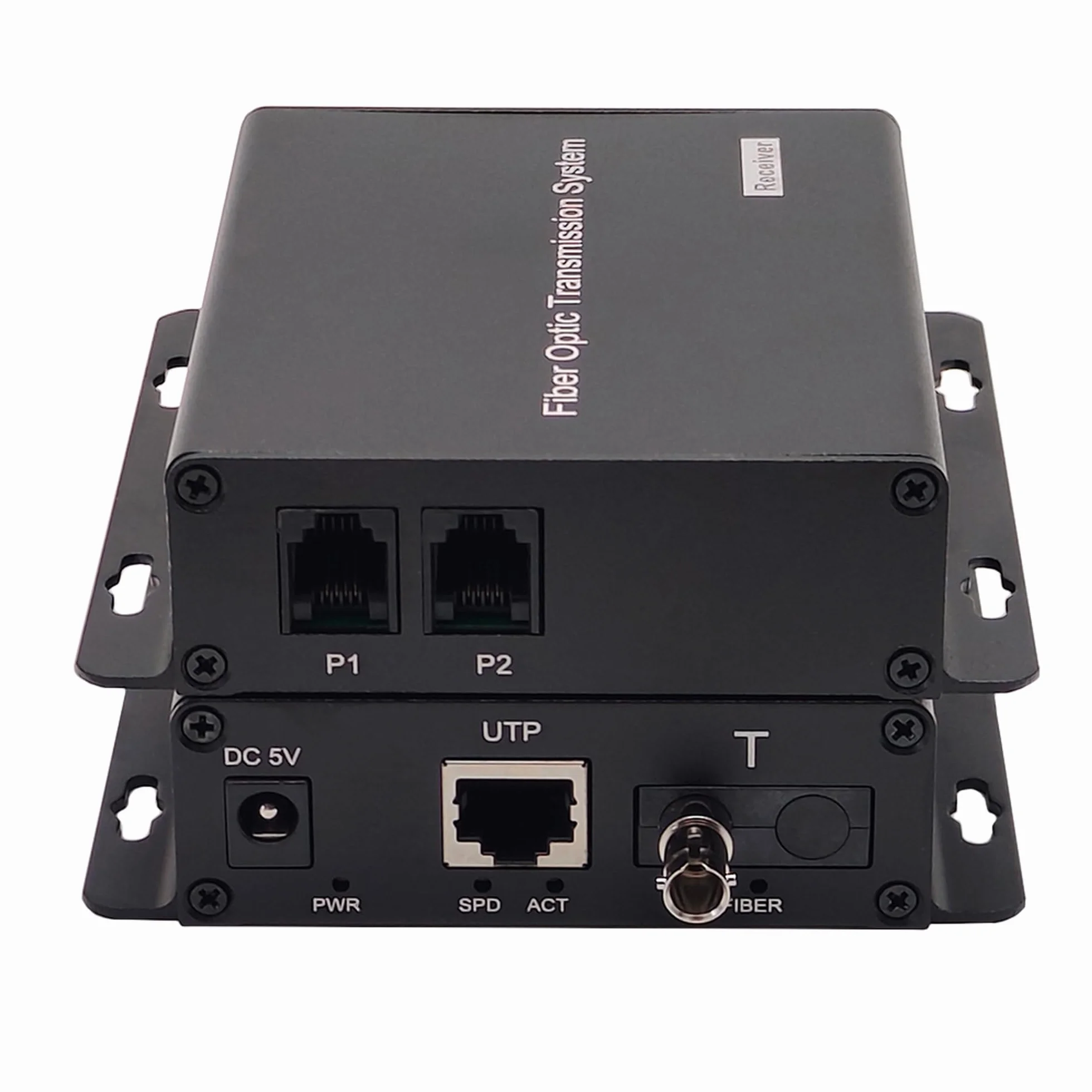 2 porte POTS telefoni e rete Extender su fibra ottica A Set, PCM Phone RJ11 RJ45 a fibra ottica, ST ottica monomodale 20 km multimodale 500M, supporto chiamato id, anello e fax