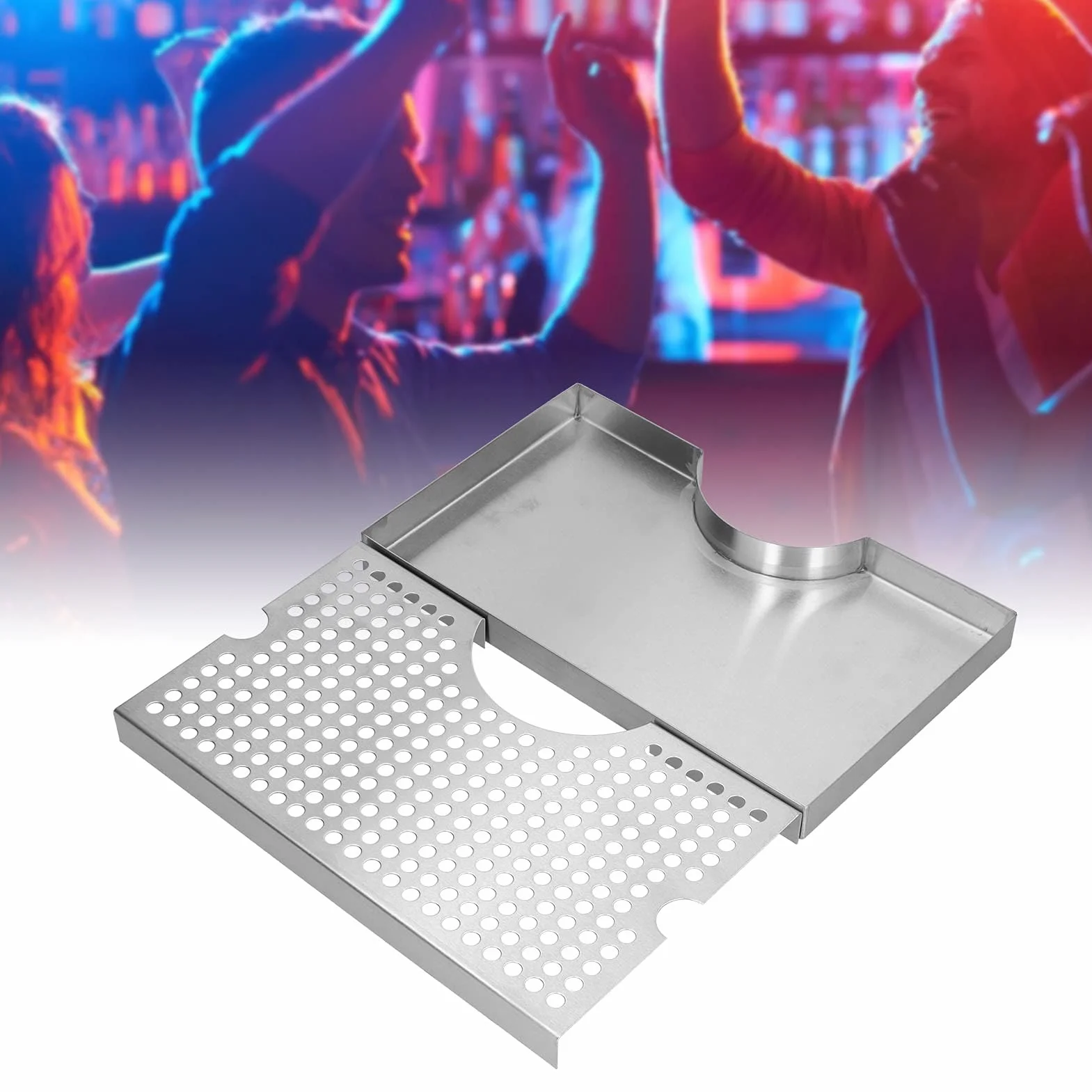 Vaschetta Antigoccia in Acciaio Inox con Coperchio Rimovibile per Tre Colonne