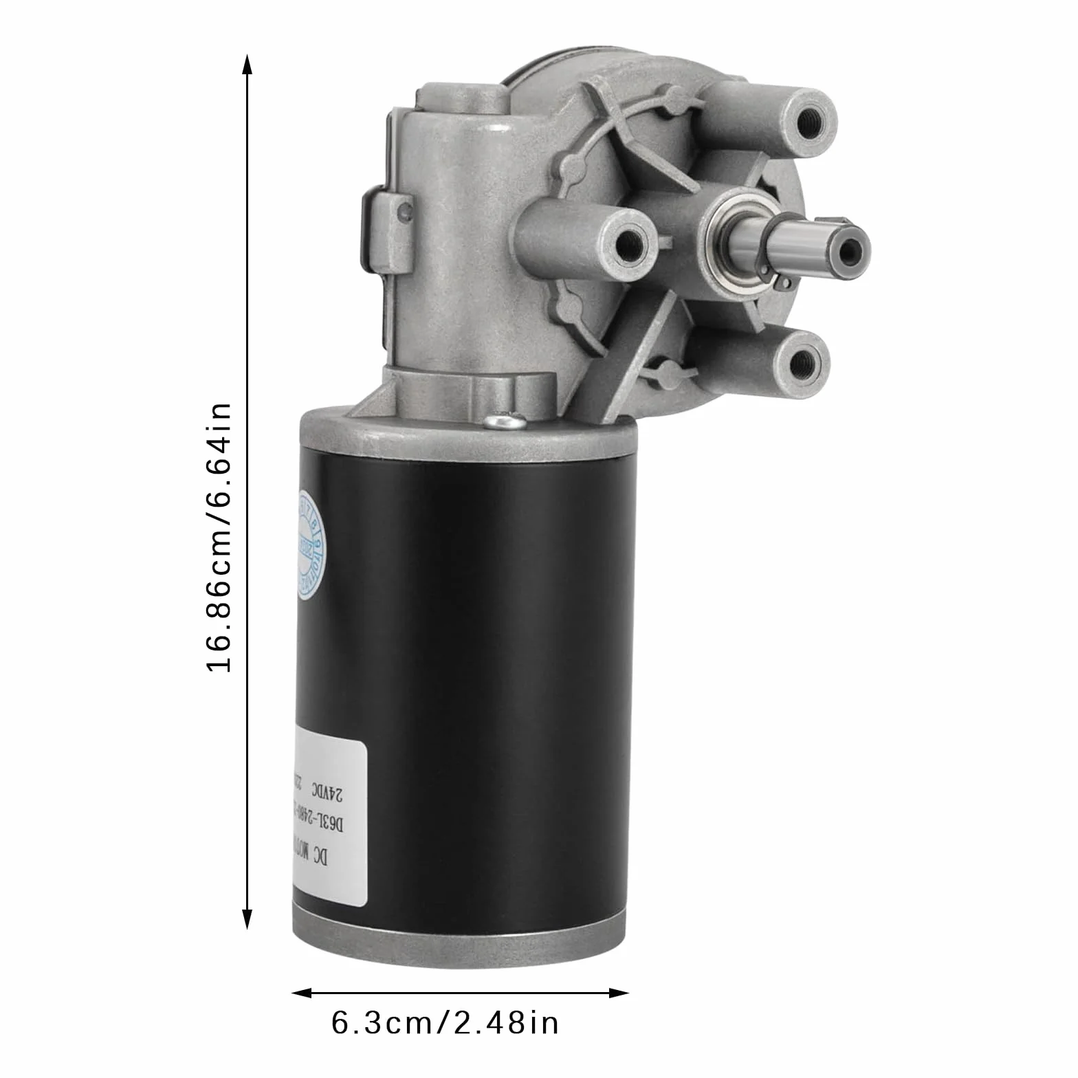 Motore con riduttore a vite senza fine 24V DC 220 giri/min 80W