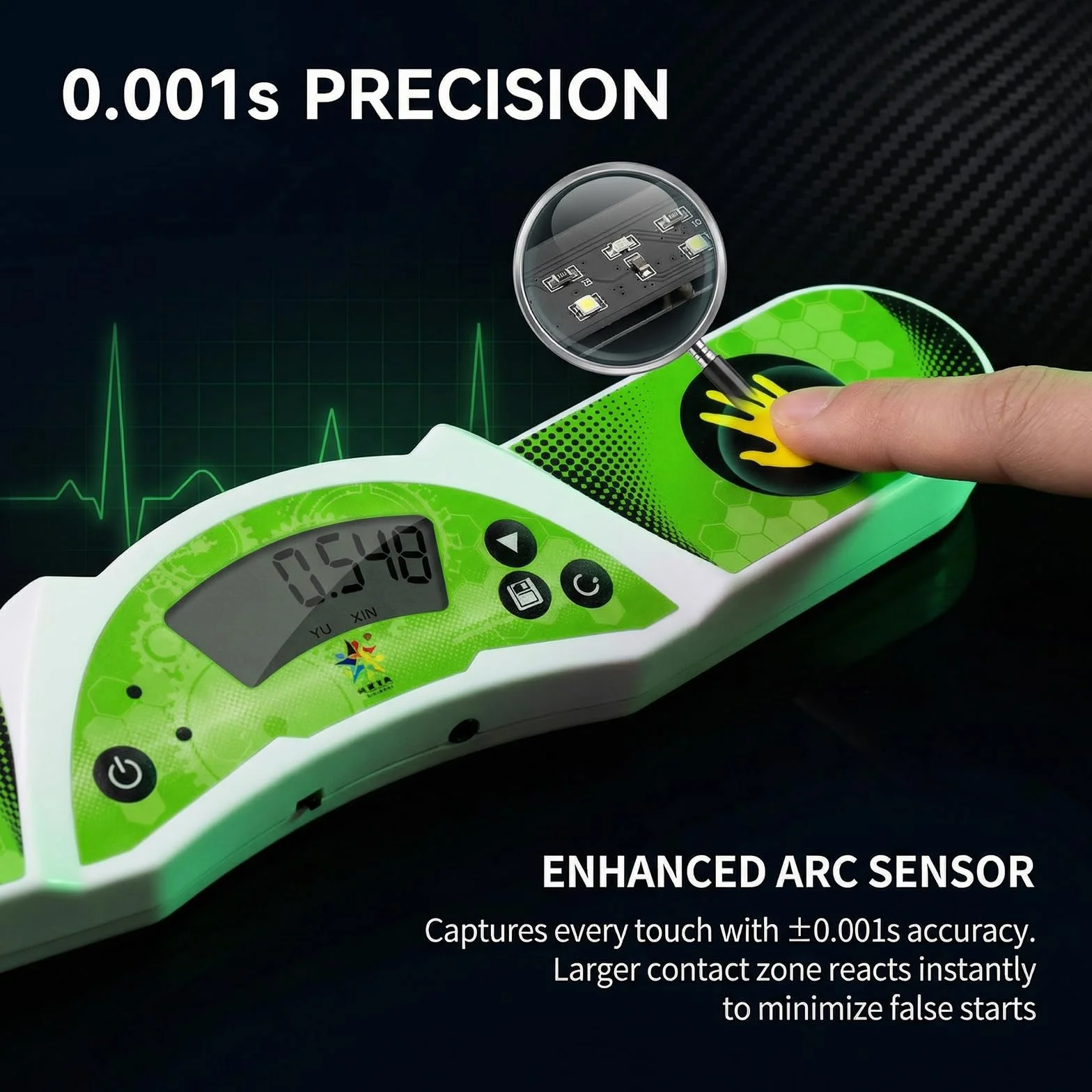 Timer di Precisione Speedcube Professionale 0,001s Sensore Curvo Effetti Sonori Connettore Display Esterno per Speedcubing Stacking