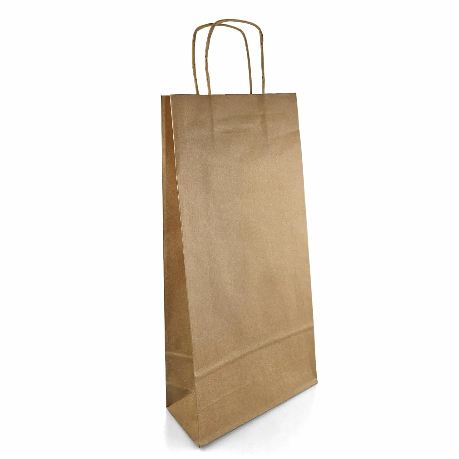 Netuno 200 Borse Carta Kraft con Manici marrone 18 x 8 x 38 cm Shopper Resistenti per Regali e Bottiglie borse portabottiglie packaging sacchetti regalo bottiglia buste carta per vino negozi