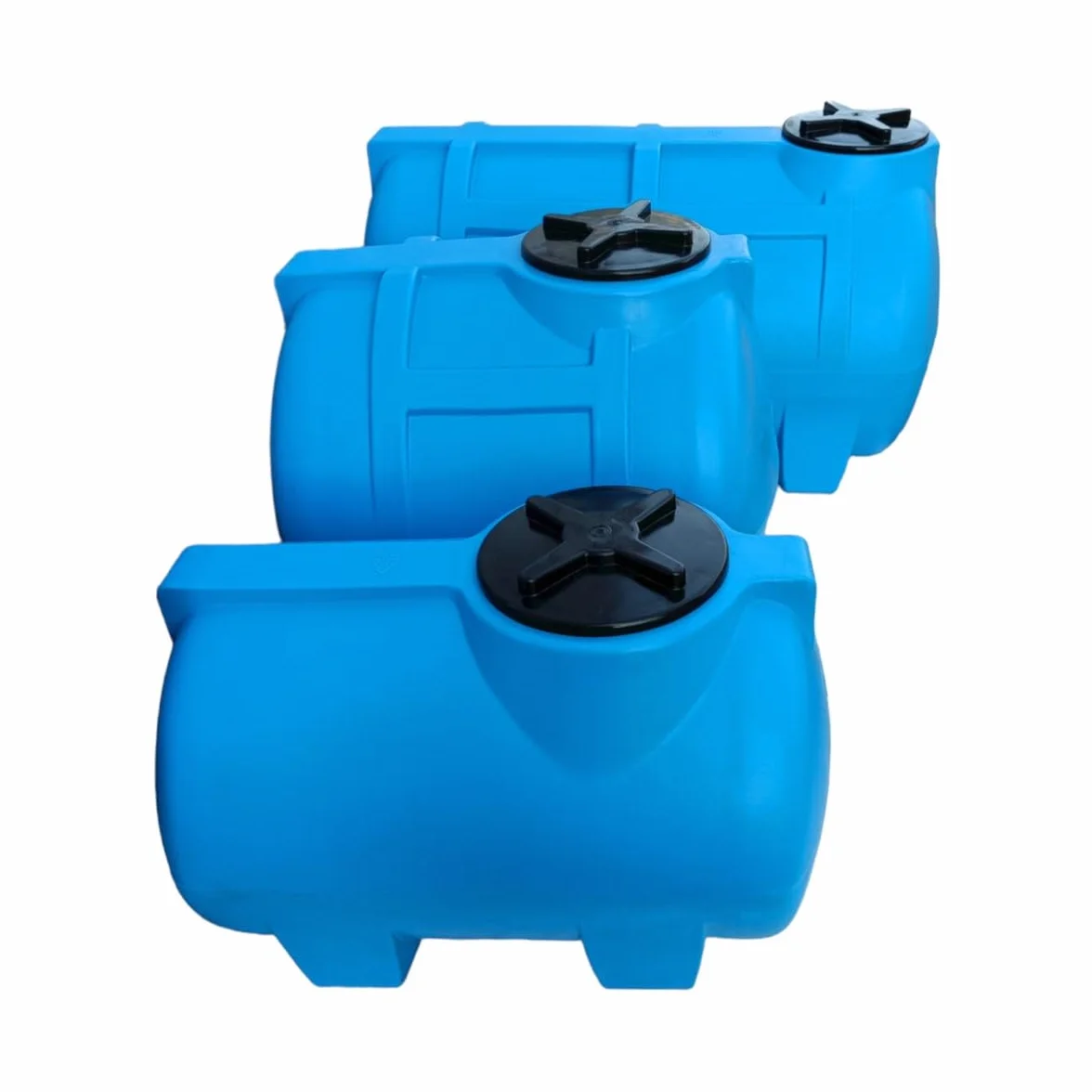 Varile Serbatoio per acqua potabile da 150 l, colore grigio, senza BPA, filettatura in ottone integrata da 3/4", prodotto in EU, adatto per alimenti, orizzontale