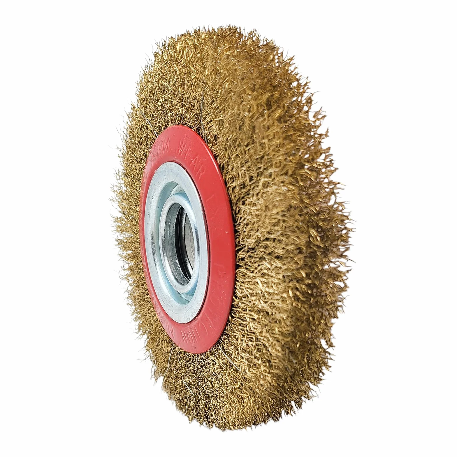 FAST WORLD SHOPPING - Spazzola Per Mola Da Banco Setole In Acciaio Ottonato Disco Molatrice 150Mm Con Adattatori Albero Varie Misure Spazzolone Smerigliatrice Da Banco
