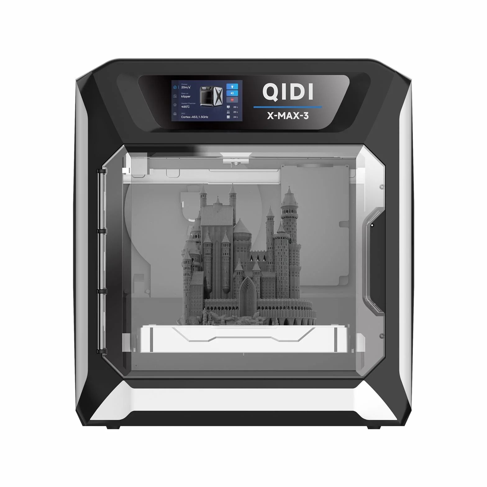 QIDI TECH MAX3 Stampante 3D,stampa veloce 600mm/s,grado industriale di alta precisione e alta velocità,livellamento automatico,calore della camera 65℃,grande dimensione di stampa 325 * 325 * 315mm
