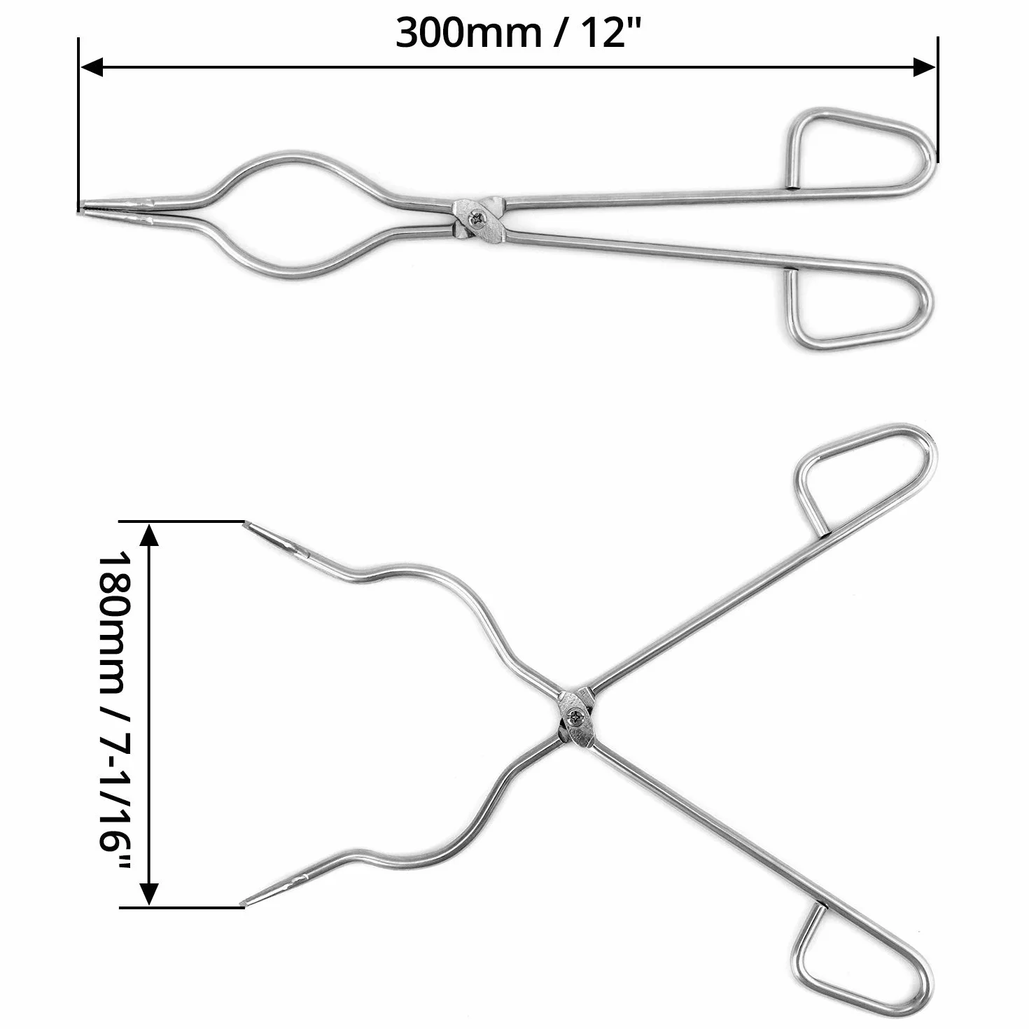 Pinza per crogiolo in acciaio inossidabile 30 cm laboratorio industria