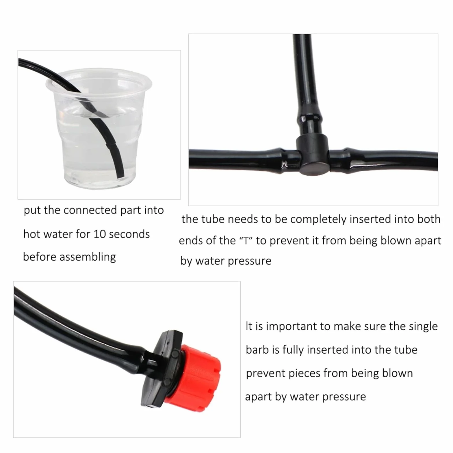 10-1000 pezzi Connettore for irrigazione a goccia da giardino for tubi da 1/4'' Accessori for tubi flessibili Giunti a T con spina a croce Adattatori for spine inglesi(A,1000PCS)