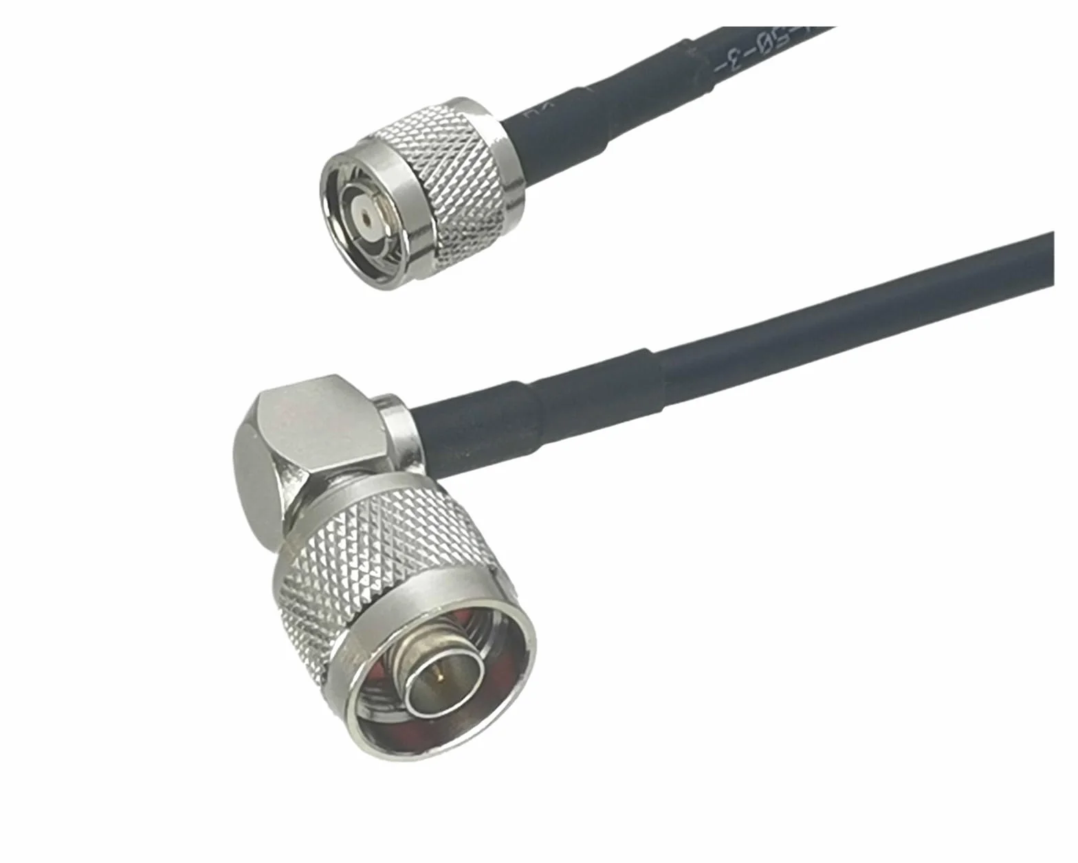 1 Pz RG58 RP-TNC Jack Maschio a N plug Connettore ad angolo retto RF Coassiale Jumper Cavo a spirale 4 pollici ~ 50 M(40M)