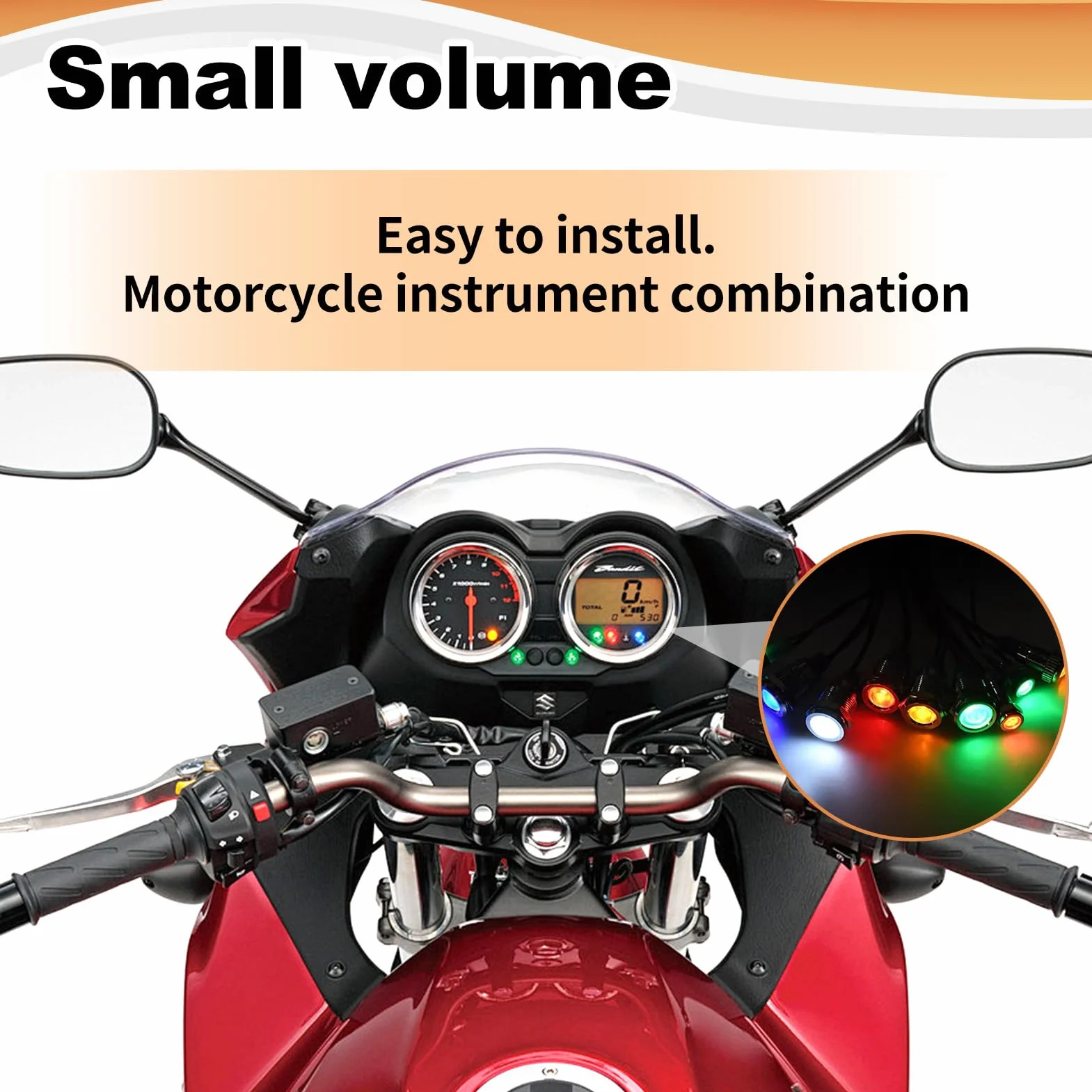 Indicatore LED 6mm 10Pcs AC/DC 12-24V Rosso/Verde/Giallo/Bianco/Blu Impermeabile per Moto
