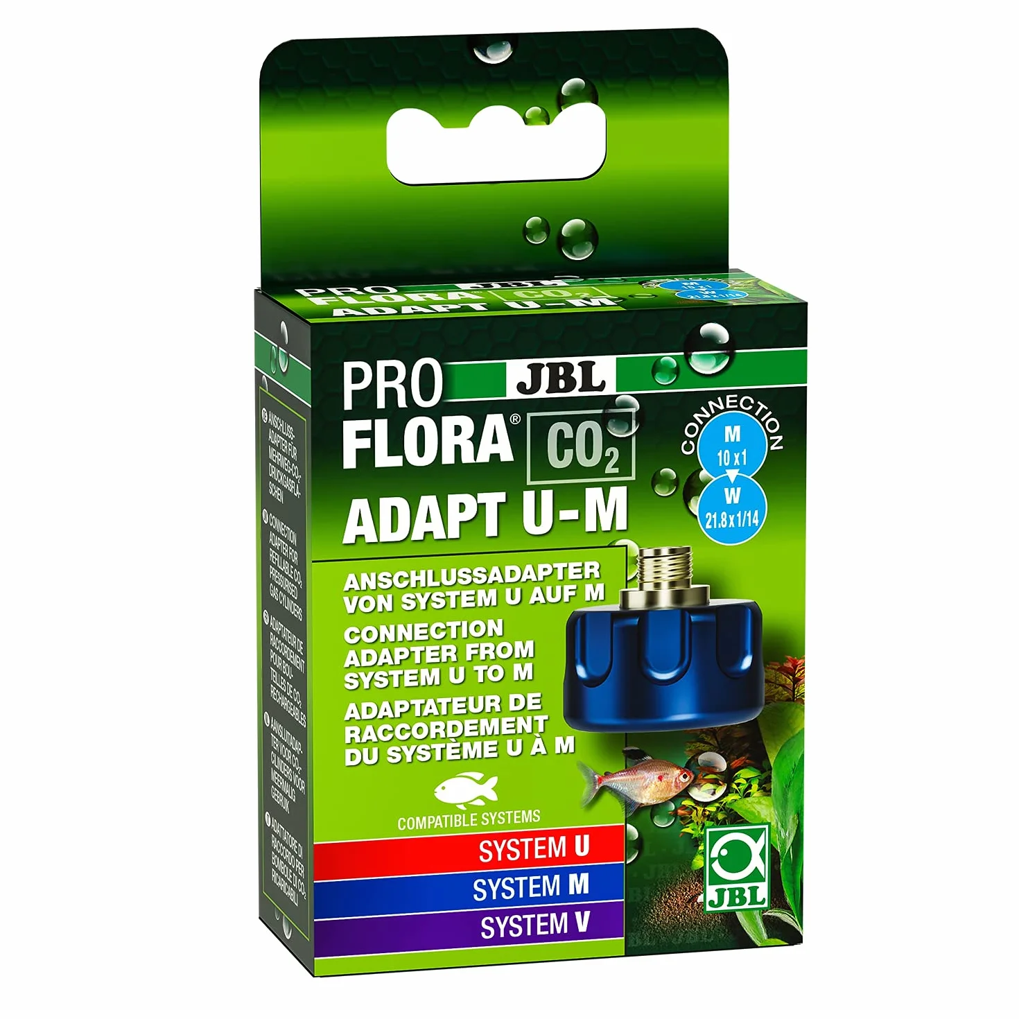 JBL PROFLORA CO2 ADAPT U - M, adattatore CO2 da bottiglie monouso a riutilizzabili