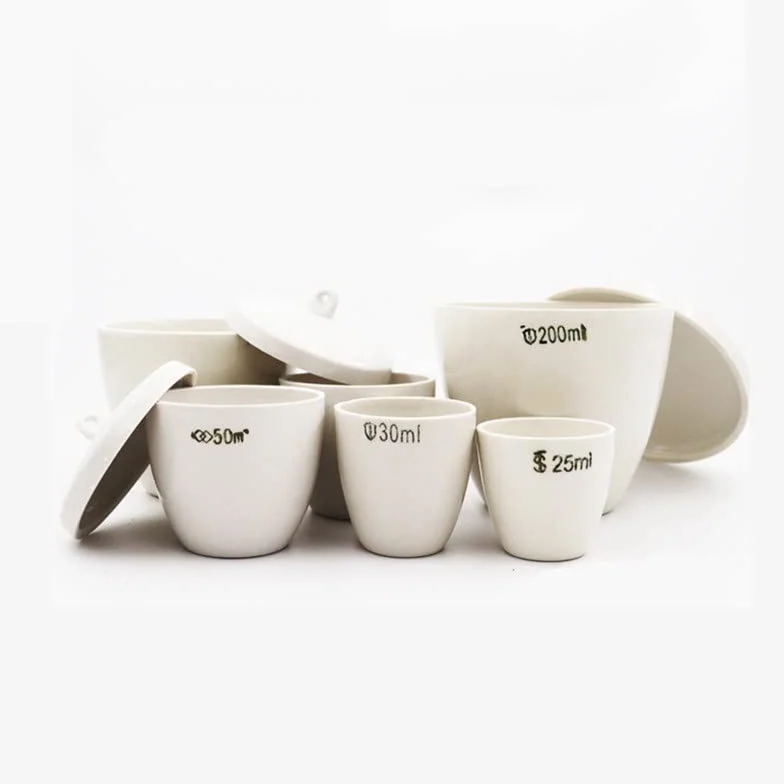 Tutte Le Dimensioni Disponibili Crogiolo in Porcellana da 5 ml a 300 ml Crogiolo in Ceramica da 1/2/5/10 Pezzi con Coperchio for esperimenti di Laboratorio Scolastico (Size : 25ml 5pcs)