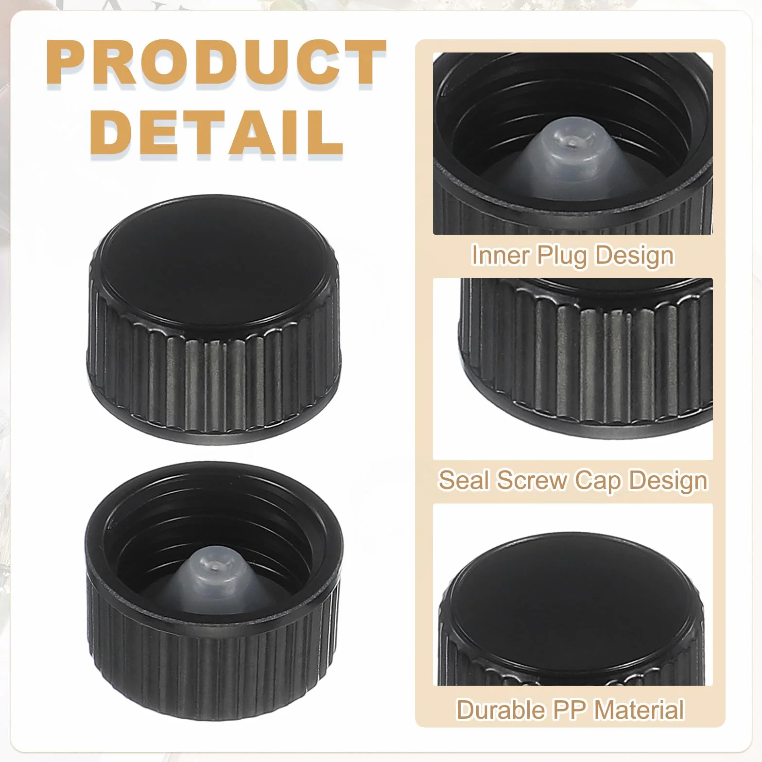 QUARKZMAN 32 Pezzi Copertura In Resina Fenolica 18mm Tappi A Vite Di Plastica Per Bottiglie Nero