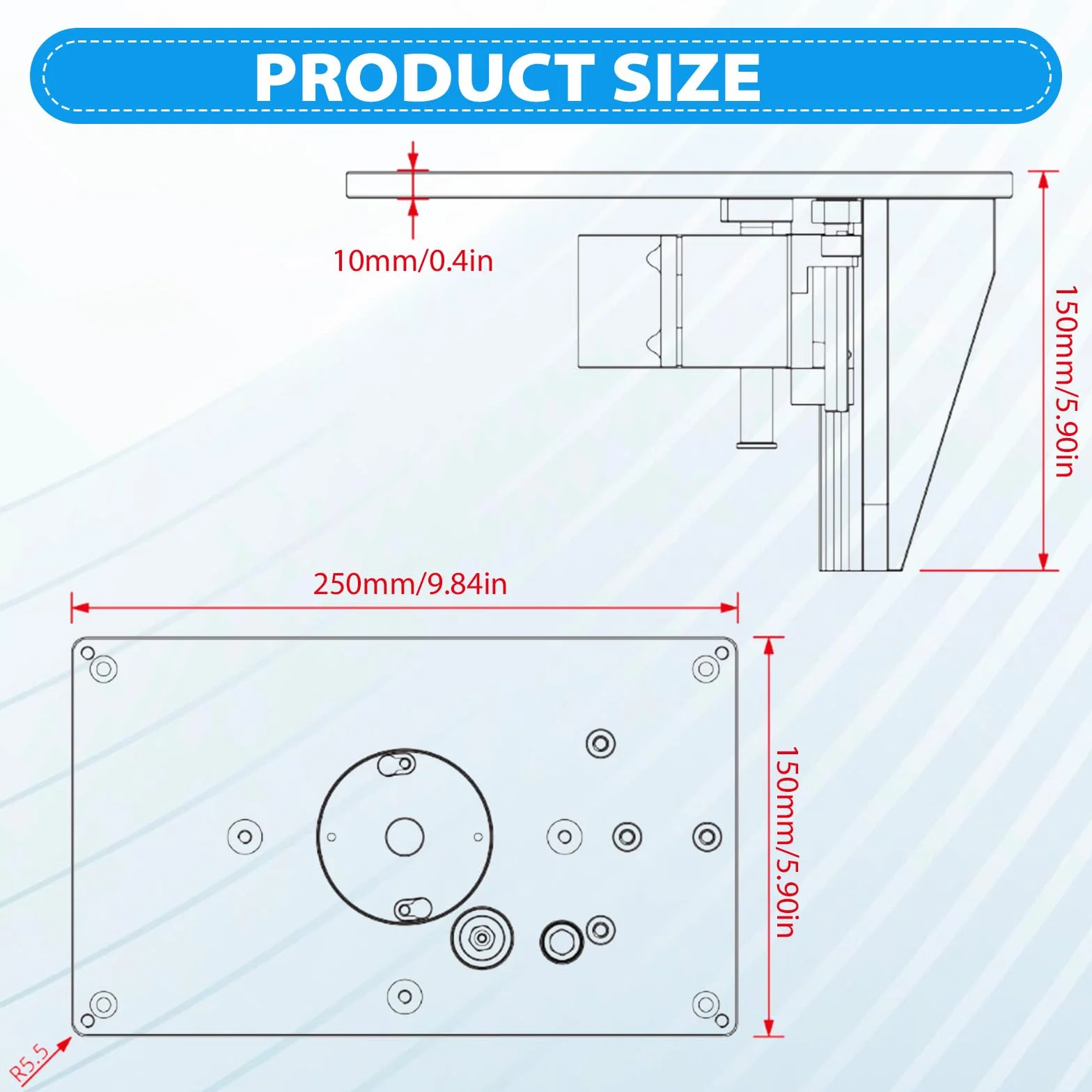 Piastra Inserto Banco Fresa Set, Piastra Di Inserimento Del Tavolo Del Router, Ascensore Router, Tavolo di Sollevamento, Router Lift Trimming Machine Invertito Tavolo, per La Lavorazione del Legno