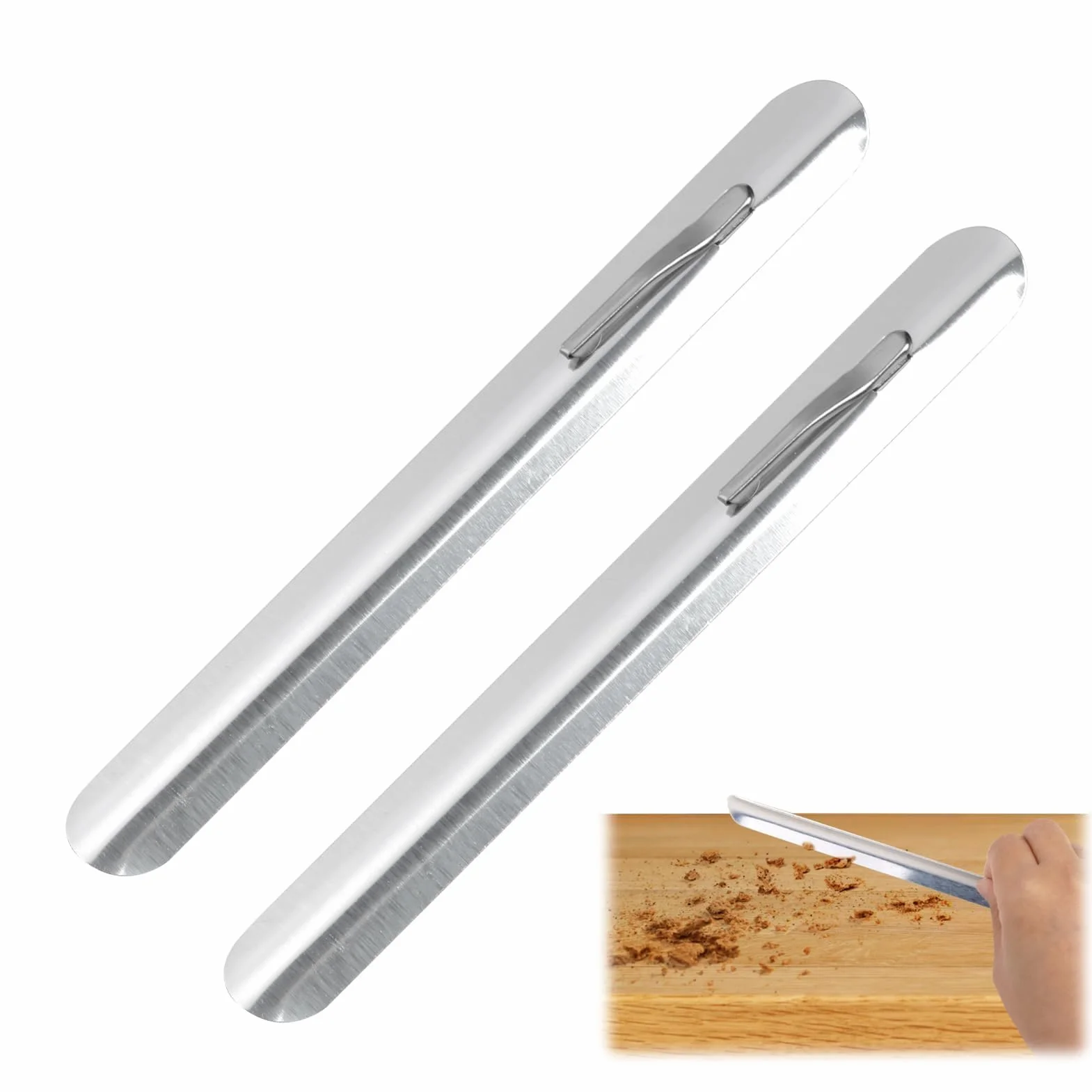 2 Pezzi Raccogli Briciole, Strumento per Briciole, Paletta Raccogli Briciole in Acciaio Inox, Raccogli Briciole Manuale per Pulisci Briciole da Tovaglia in Ristorante e casa, Bordo Curvo e Flessibile