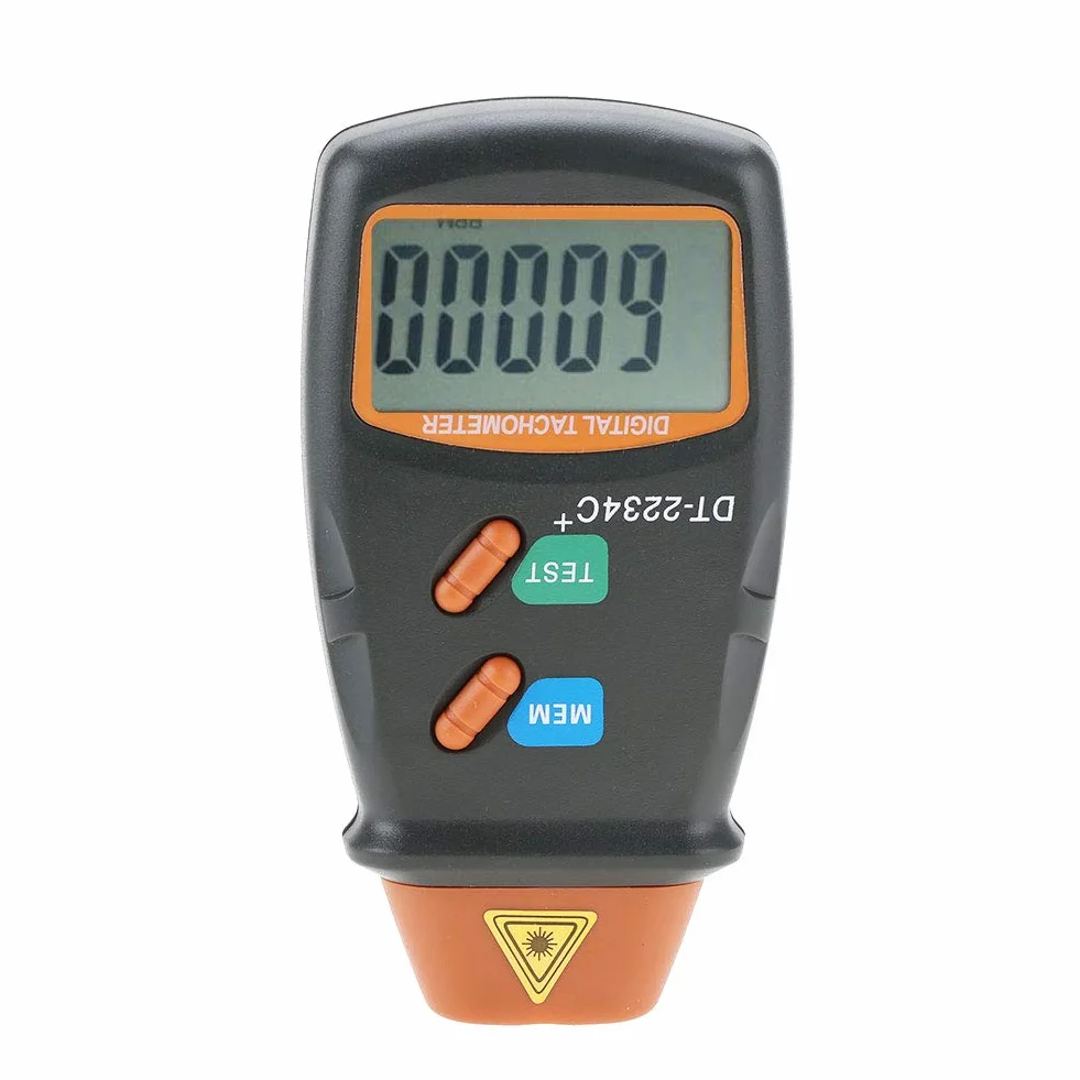 DT-2234C + Contagiri Digitale 50-500mm,Display LCD A 5 Cifre 18 mm ABS 2.5 RPM - 99.999 Rpm Tachimetro E Contagiri Wireless Digitale Per Motore, Ruote, Tornio, Elettroventilatore Ecc