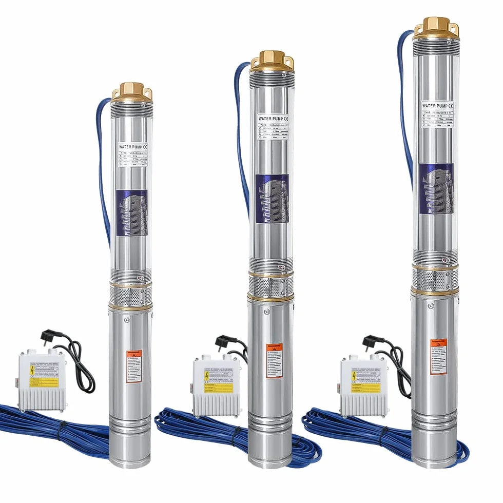 Gimisgu Pompa per pozzo profondo con portata di 4000 l/h, pompa dell'acqua in acciaio inox, prevalenza massima 34 m con cavo da 20 m, pompa a pressione sommersa 3,4 bar, compatibile con la sabbia