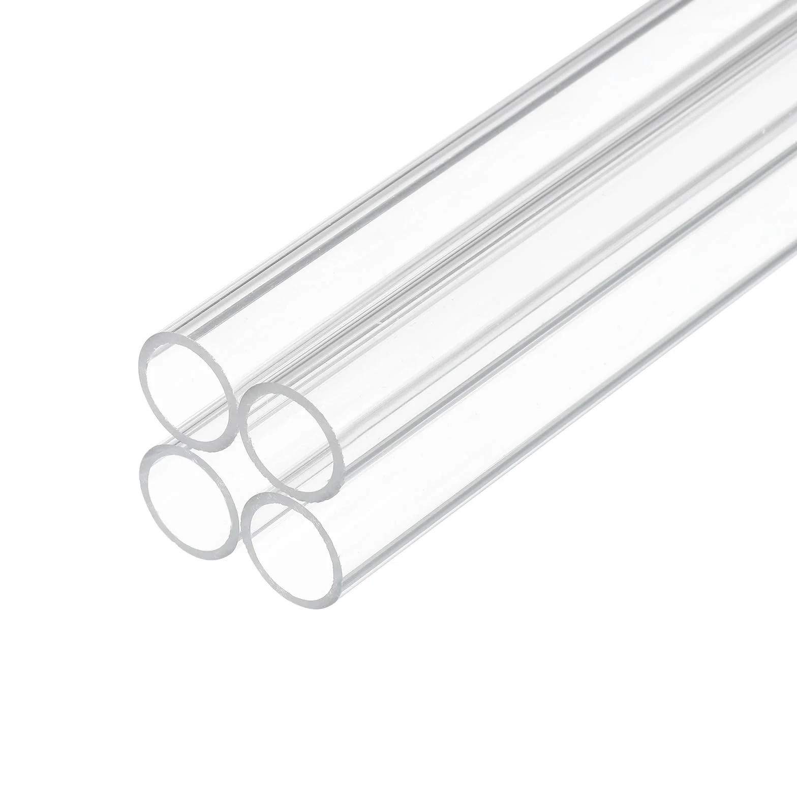 Tubo Rigido in Plastica Trasparente da 10" 12mm x 16mm (0.5" x 5/8") Tubo in Acrilico Tondo in Policarbonato, [Per Idraulica, Acquari, Fai da Te] - 4 Pezzi