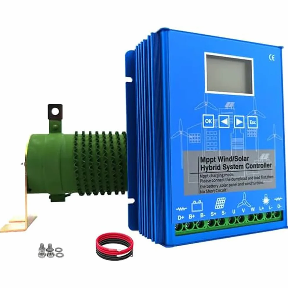 Regolatore di carica solare ibrido da 2000 W, 12 V/24 V, rilevamento automatico MPPT Boost Controller, 1000 W, turbine eoliche da 1000 W, fotovoltaico, per batterie al piombo acido/litio