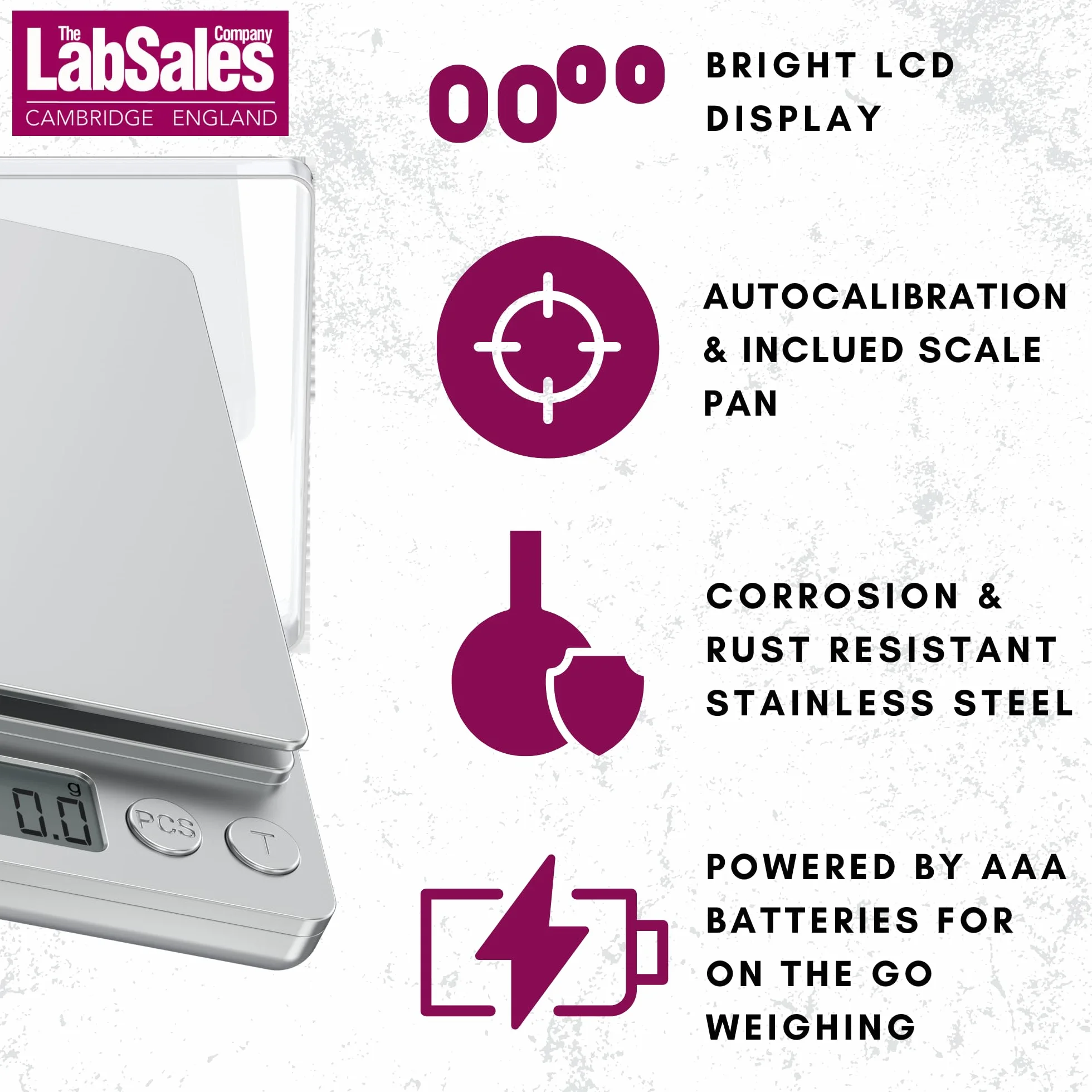 Labsales Academy Basic - Bilancia digitale da laboratorio, mini bilancia analitica da laboratorio, per laboratori e gioiellieri, utilizzata per polveri, oro, gioielli e campioni, 500 g - 3000 g, 0,01
