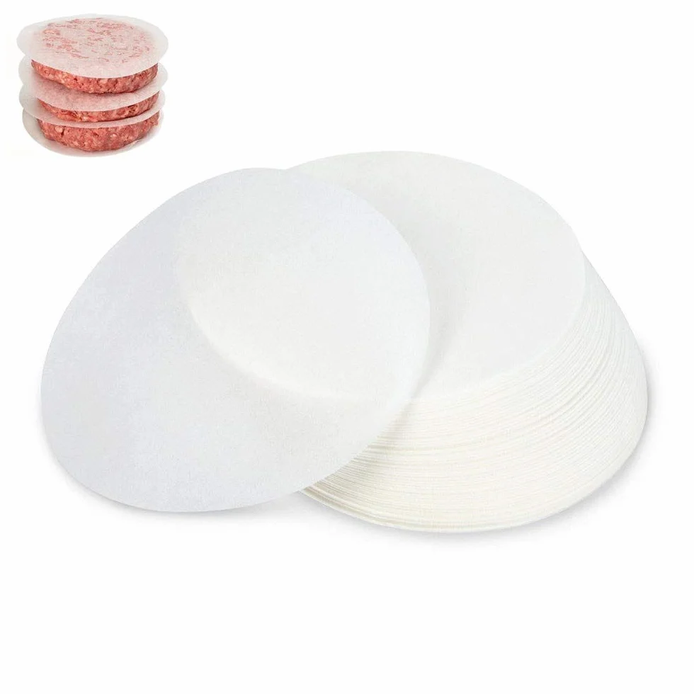 Carta Antiaderenti per Burger Patties 500 Pezzi,Diametro 12.5cm, Divisorio per Polpette di Hamburger,Ideale per Tenere le Polpette in Frigo o Fare Hamburger a Casa