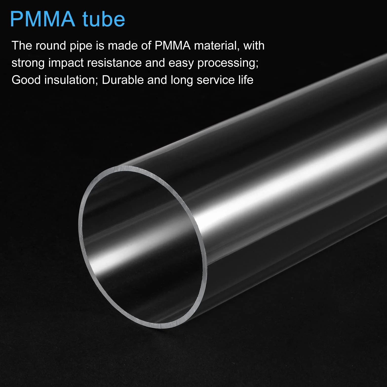 PATIKIL 66mm ID x 70mm OD x 200mm Trasparente Rigido Acrilico Tubo, Rigido Rotondo Tubo per Acqua Tubo