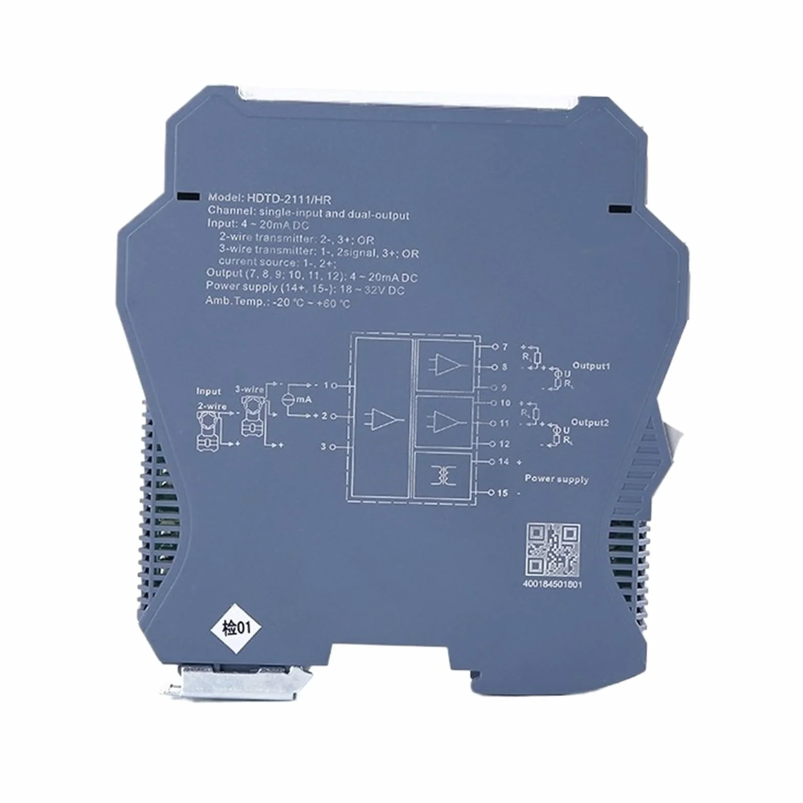 Convertitore di Segnale di Isolamento da CC a CC da 18-32 V CC 4-20 mA(in 0-5V_out 0-5V)