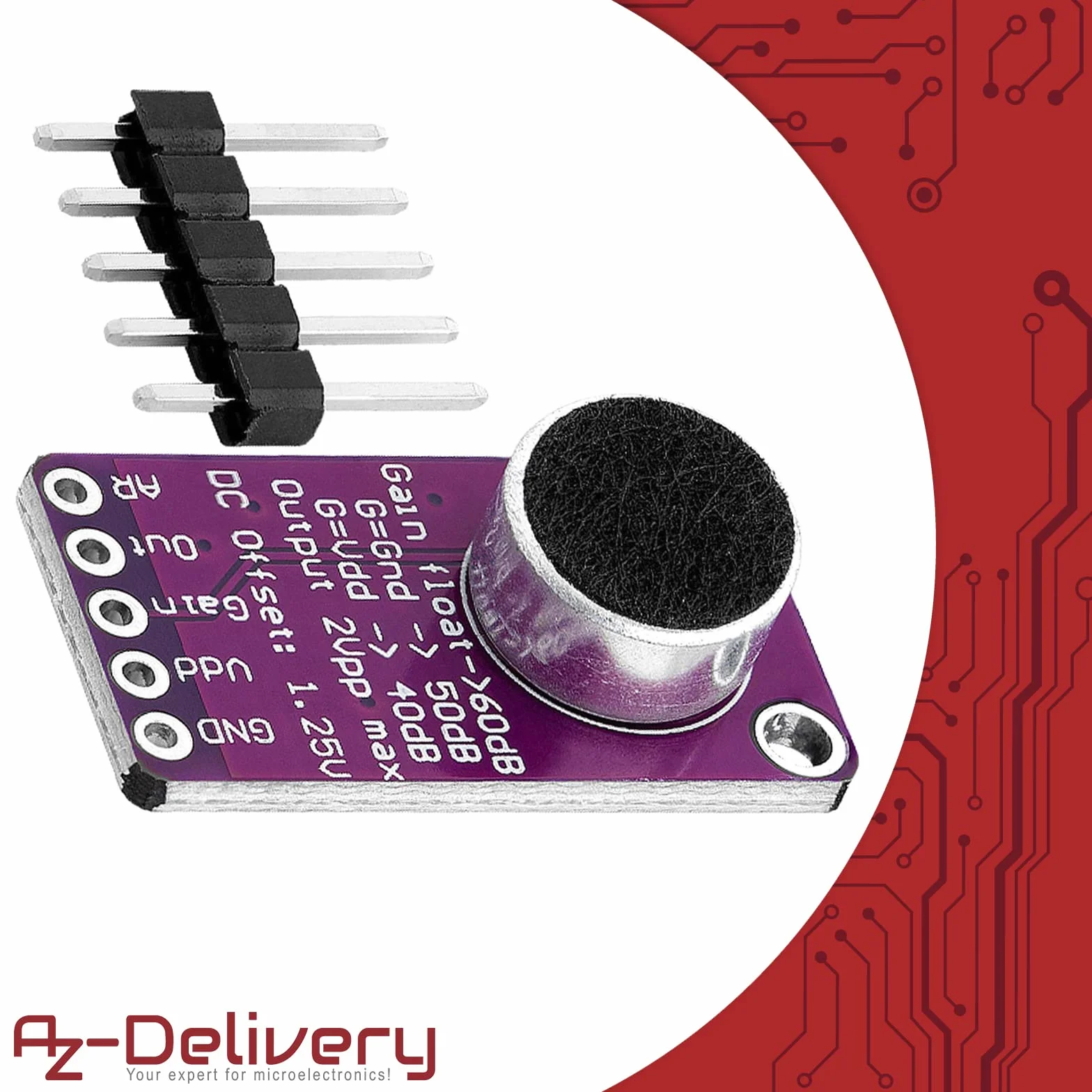 AZDelivery Max9814 Modulo Amplificatore Microfono AGC compatibile con Arduino incluso un E-Book!