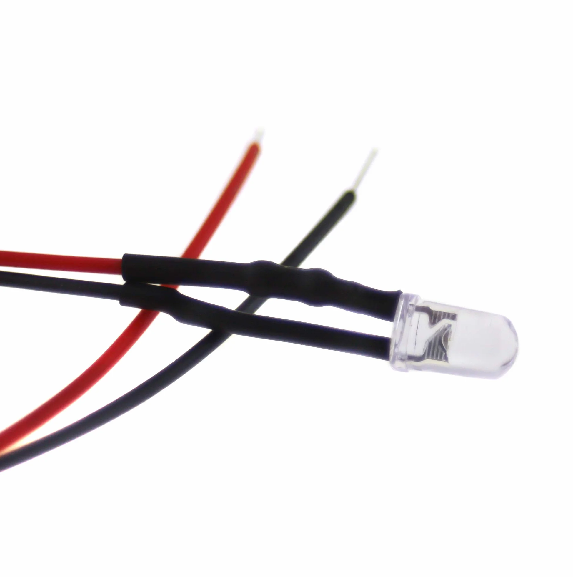 10 LED da 5 mm, 5 Volt, rosso; con cavo di collegamento da 20 cm e resistenza integrata