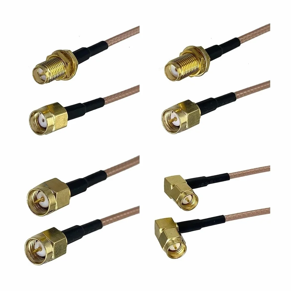 1 Pz Rg316 SMA Rpsma A SMA RP SMA Maschio Spina E Jack Femmina Connettore RF Coassiale Jumper Cavo A Spirale Terminali Filo 4 Pollici ~ 10 Piedi, RP SMA M to SMA F, 10FT (3M)