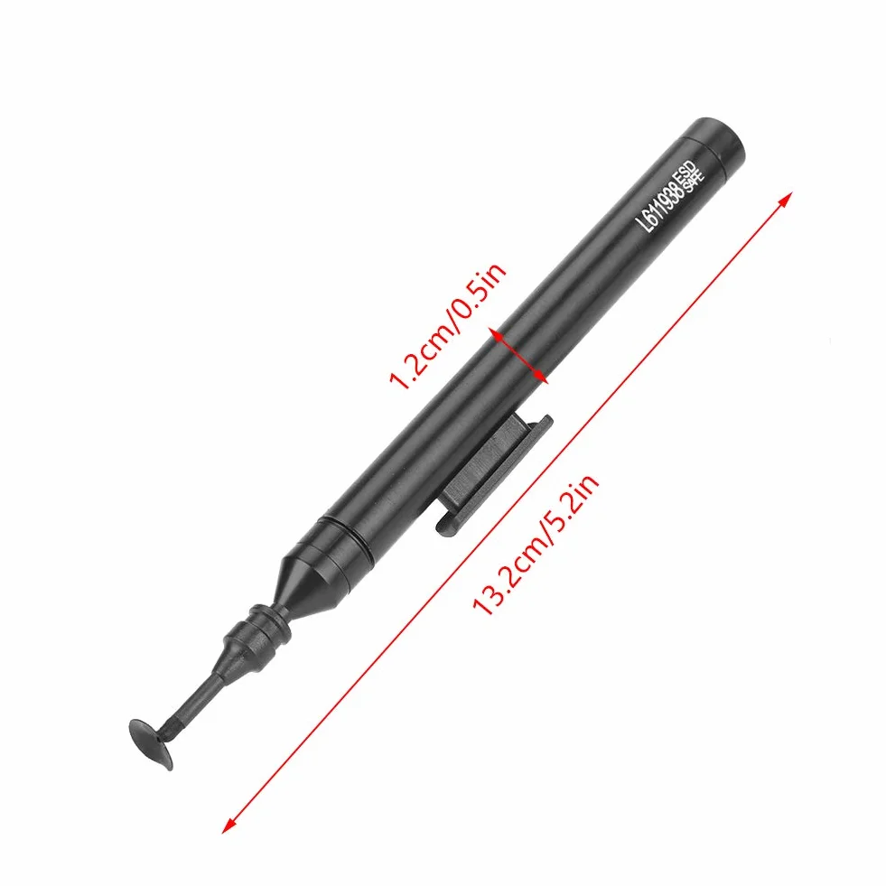 Penna per aspirazione a vuoto, penna per aspirazione manuale a vuoto, kit di strumenti per prelievo con aspirazione a saldare a un pulsante con ventose per IC SMD per piccoli componenti elettronici