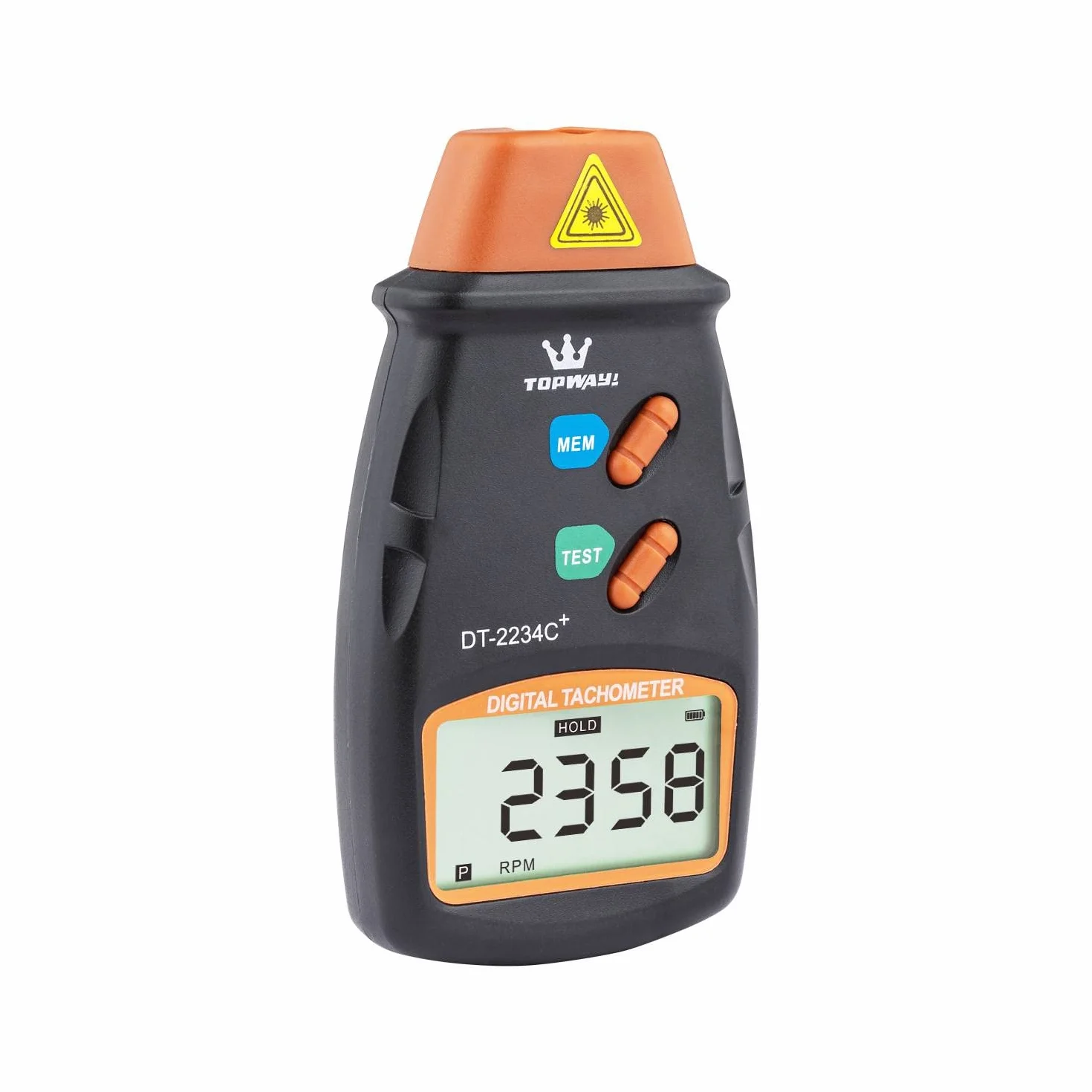 TOPWAY Tachimetro Digitale, DT-2234C + Contagiri Digitale Tester Senza Contatto con LCD Display, Raggio di Misurazione 2,5-99.999 RPM, per Veicoli Ruote Ventole