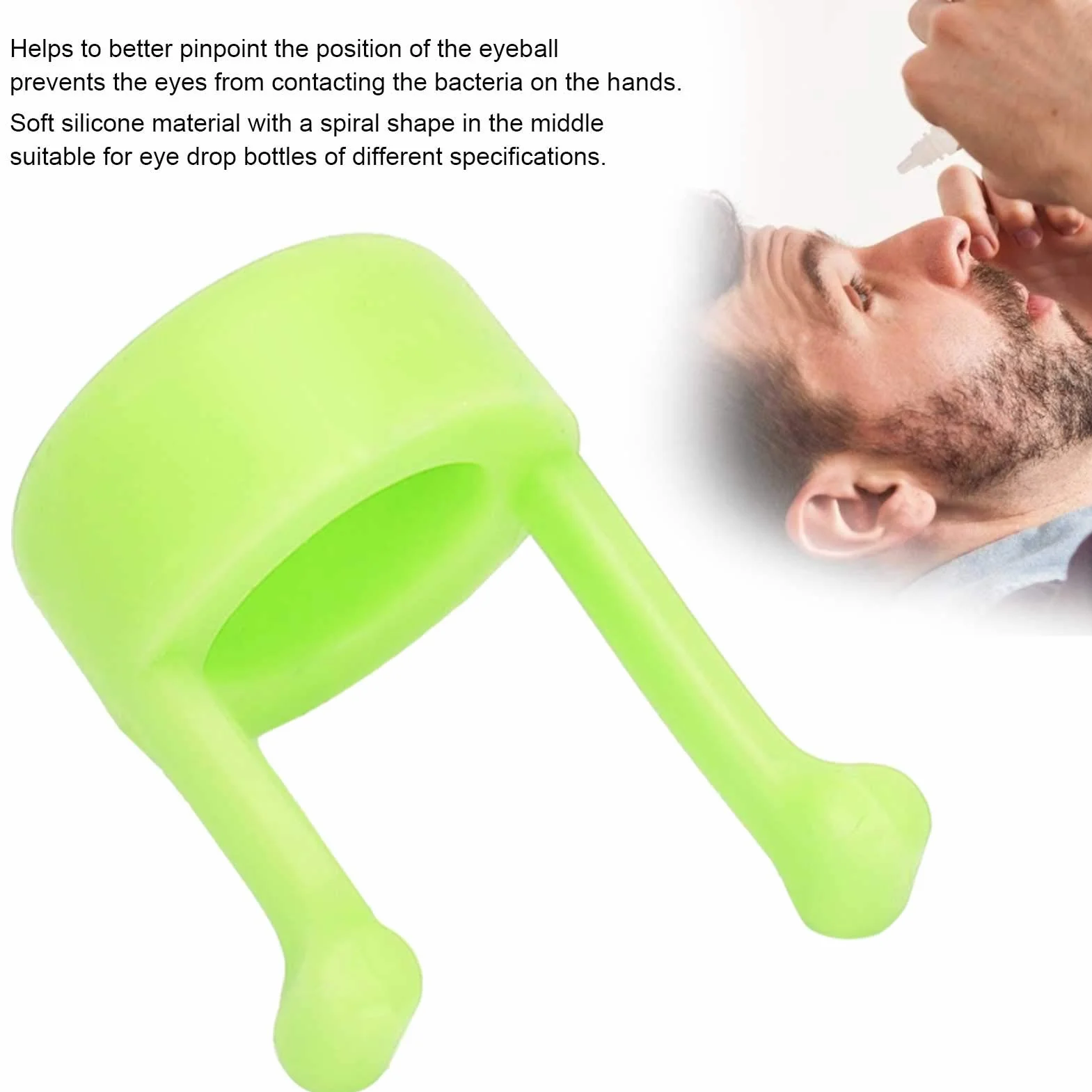 Supporto per Flacone Collirio Portatile 2 Pezzi, Dispositivo di Guida per Flacone Collirio, Applicatore di Aiuto per Collirio, Strumento Pratico per Flacone Collirio