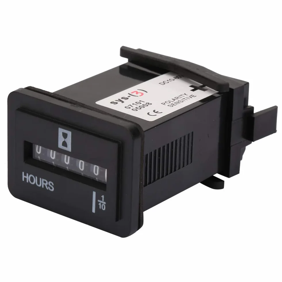 Contaore meccanico 10-80V AC/DC 99999,9 ore temporizzatore elettronico al quarzo