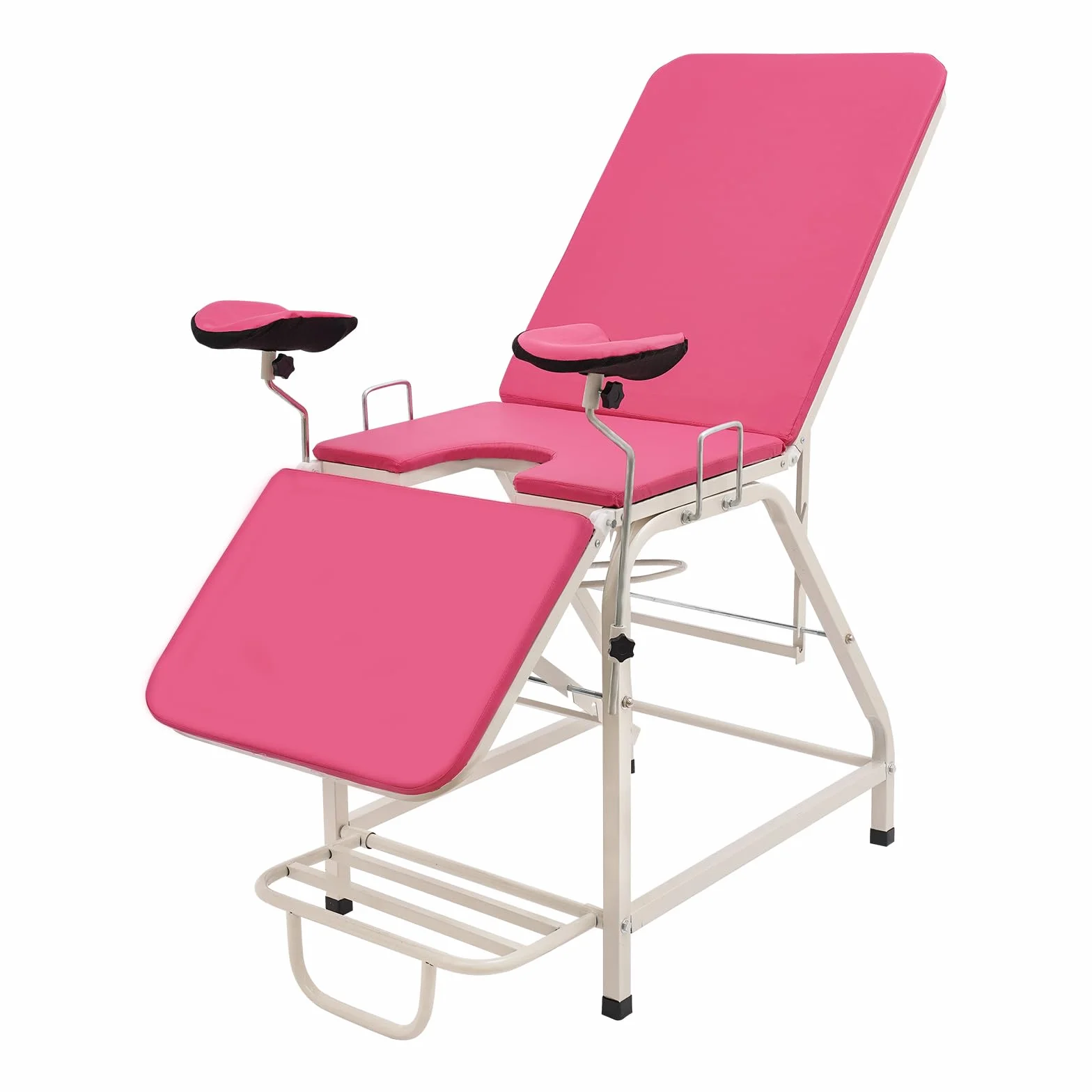 Sedia da esame ginecologica, Letto da esame ginecologico pieghevole, Sedia da visita ginecologica medica ambulatoriale, Attrezzature per la cura delle donne (rosa)