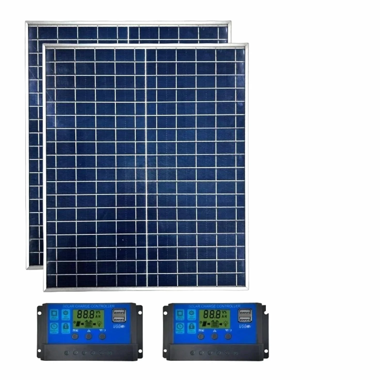 Kit pannello solare fotovoltaico da 1000 W 500 W 12 V Caricatore pannello solare controller 100 A, adatto for batterie veloci in case/campeggio/camper(2PC 2Controller kiTS)