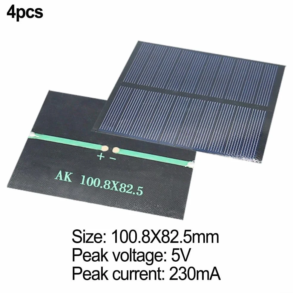 Mini celle solari per progetti fai da te quattro pannelli a 5V e 230mA corrente di uscita