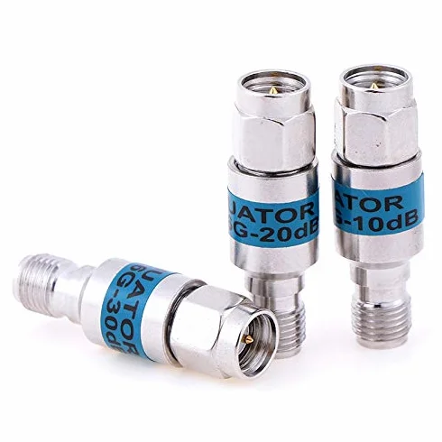 Attenuatore fisso coassiale SMA-JK maschio a femmina RF 2W 6 GHz 50 Ohms Connettori blocco coassiale DC Blocker (20DB)