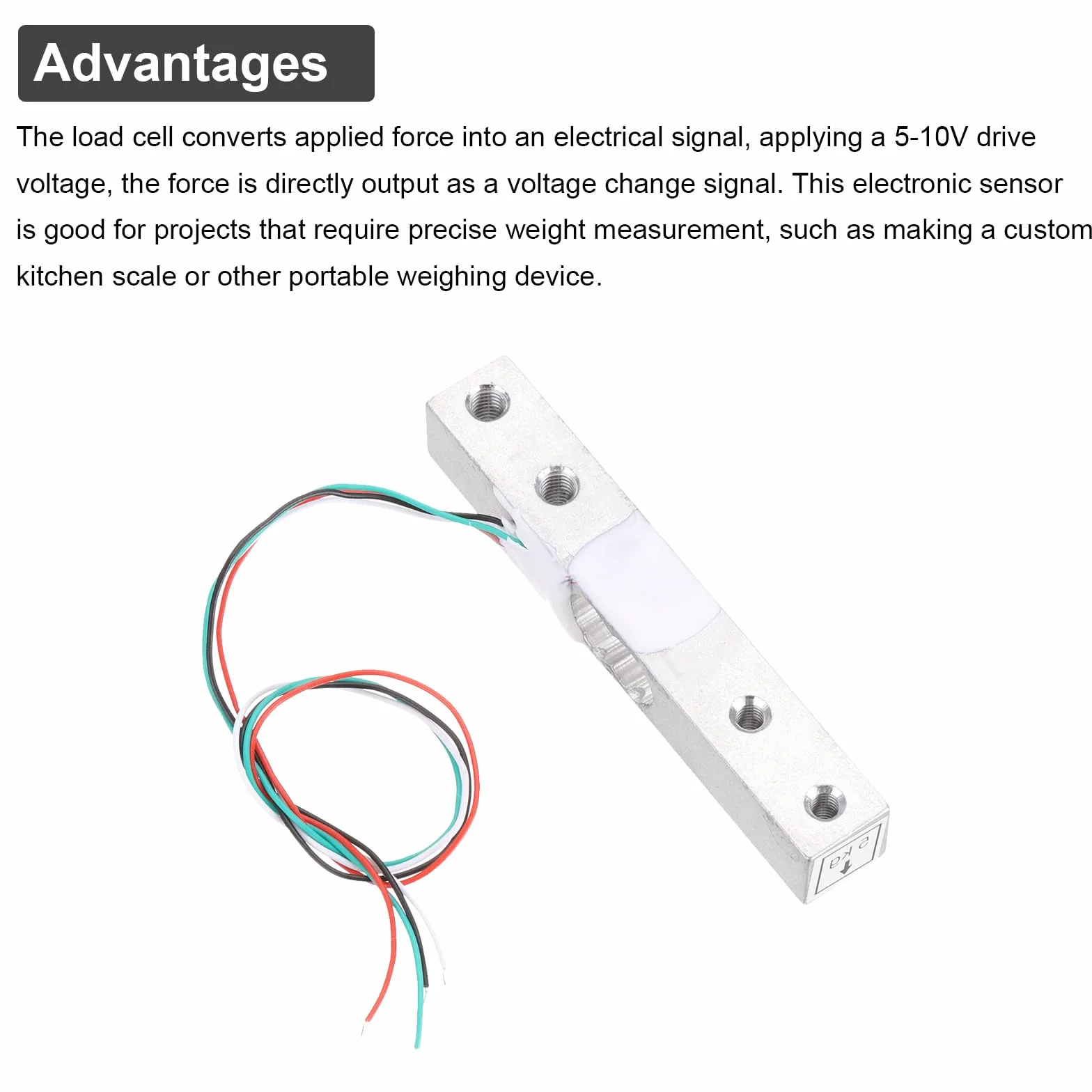QUARKZMAN Sensori di Pesatura, 4 Set Sensore Peso Cella Carico Digitale 5Kg + Modulo Hx711 Sensore Pesatura 24 Bit A/D Precisione Doppio Canale per Kit Bilancia Cucina Elettronica Portatile