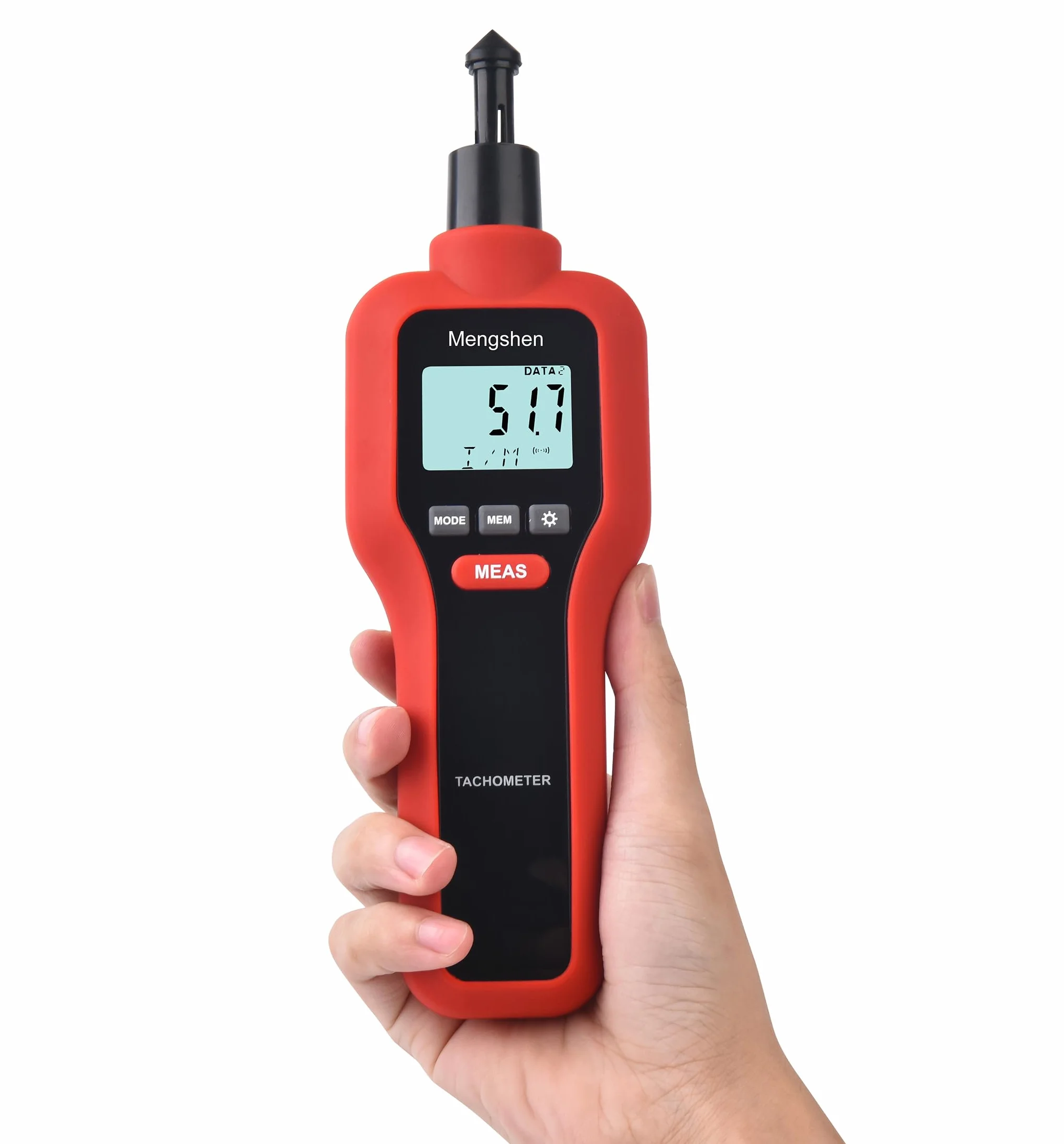 Mengshen TH522 Tachimetro Digitale, 2 in 1 Tester di rotazione del misuratore di velocità senza contatto e contatto